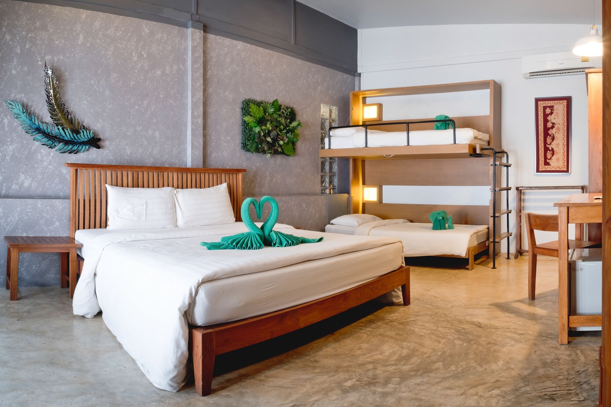 STAGE, 1 KING AND 1 SINGLE BEDS