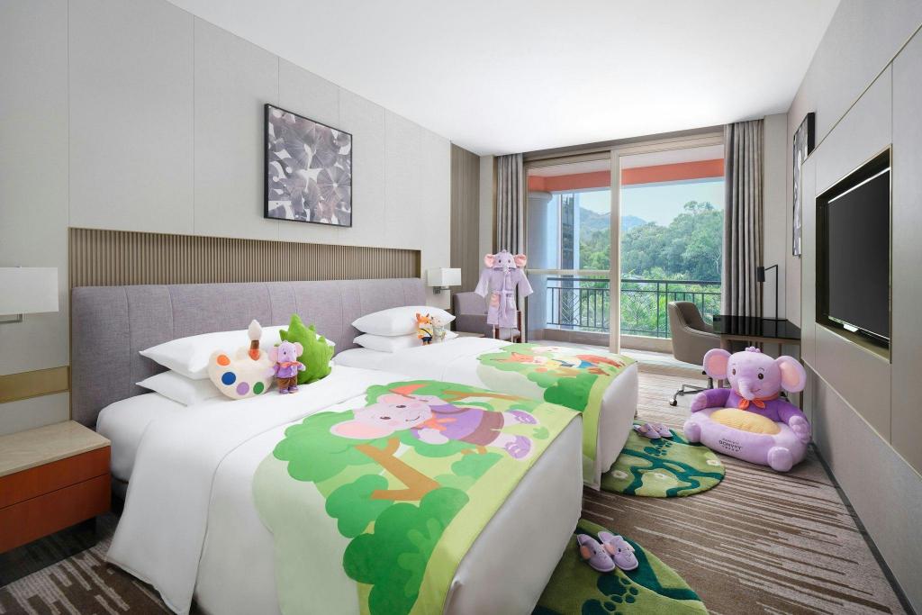 غرفة ديلوكس بسريرين منفصلين بإطلالة على المدينة، Dongguan Forum Hotel and Apartment 7/9