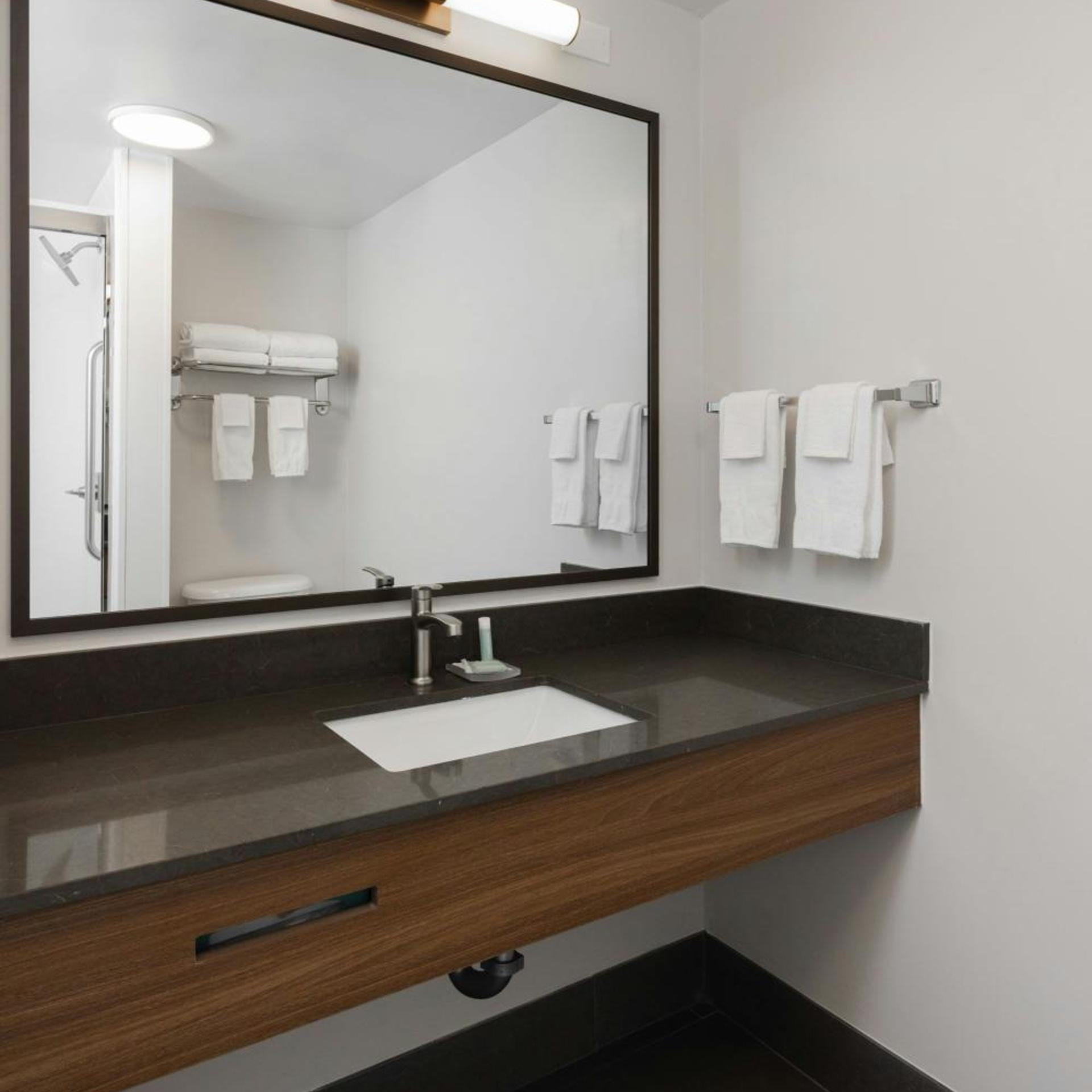 غرفة بسرير كينج بحوض استحمام لذوي الإعاقة، Fairfield Inn Suites Muskegon Norton Shores 2/5
