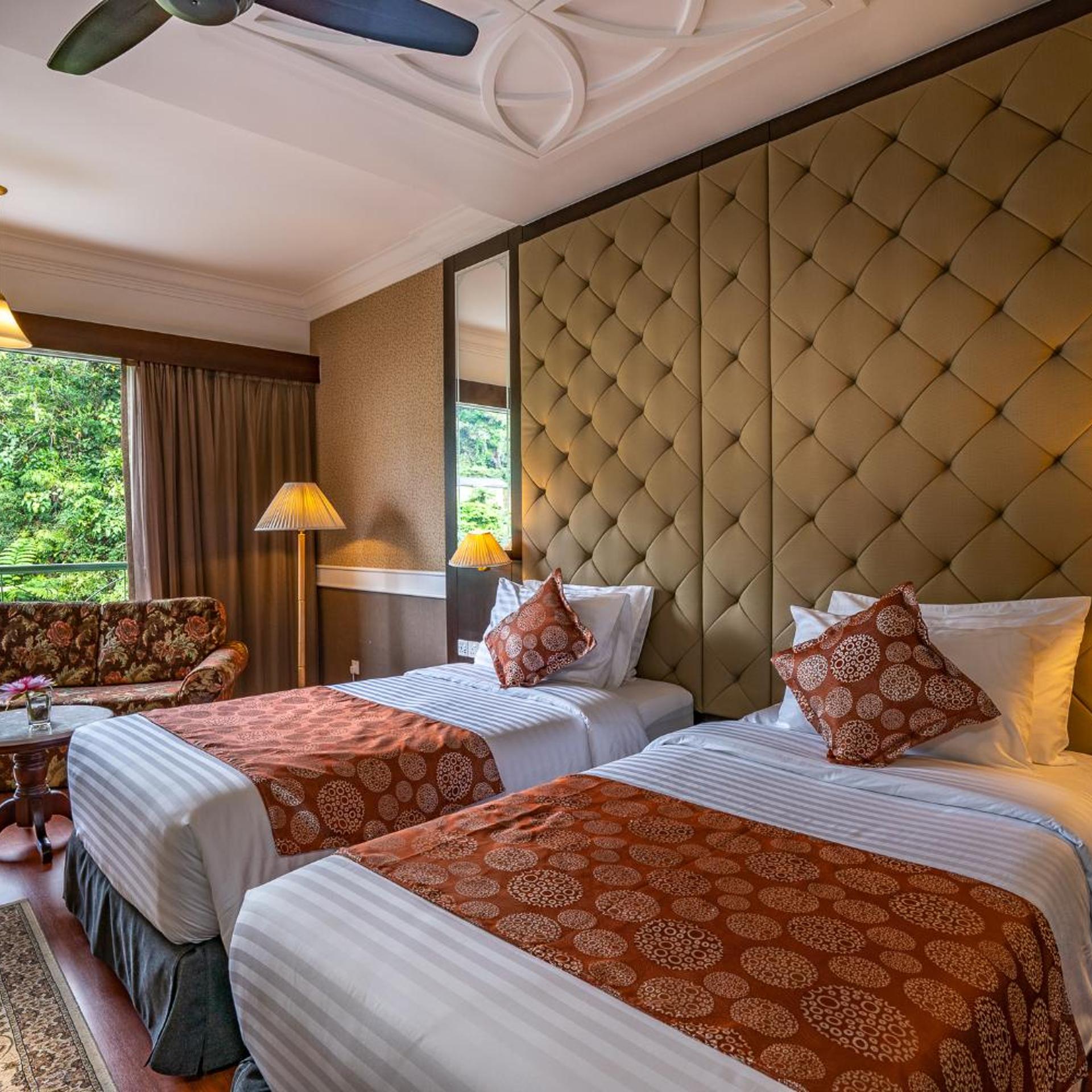 Pines, Twin Beds, Garden View