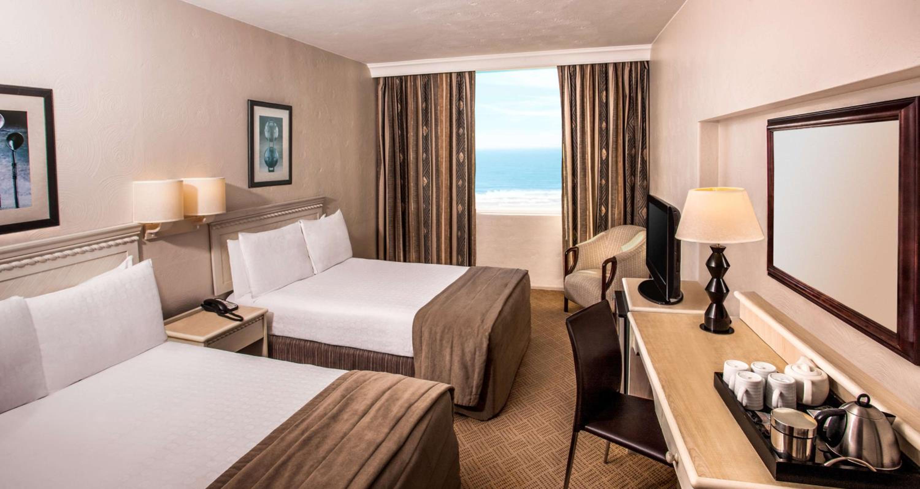 Standard, 2 Double Beds, Side Sea View