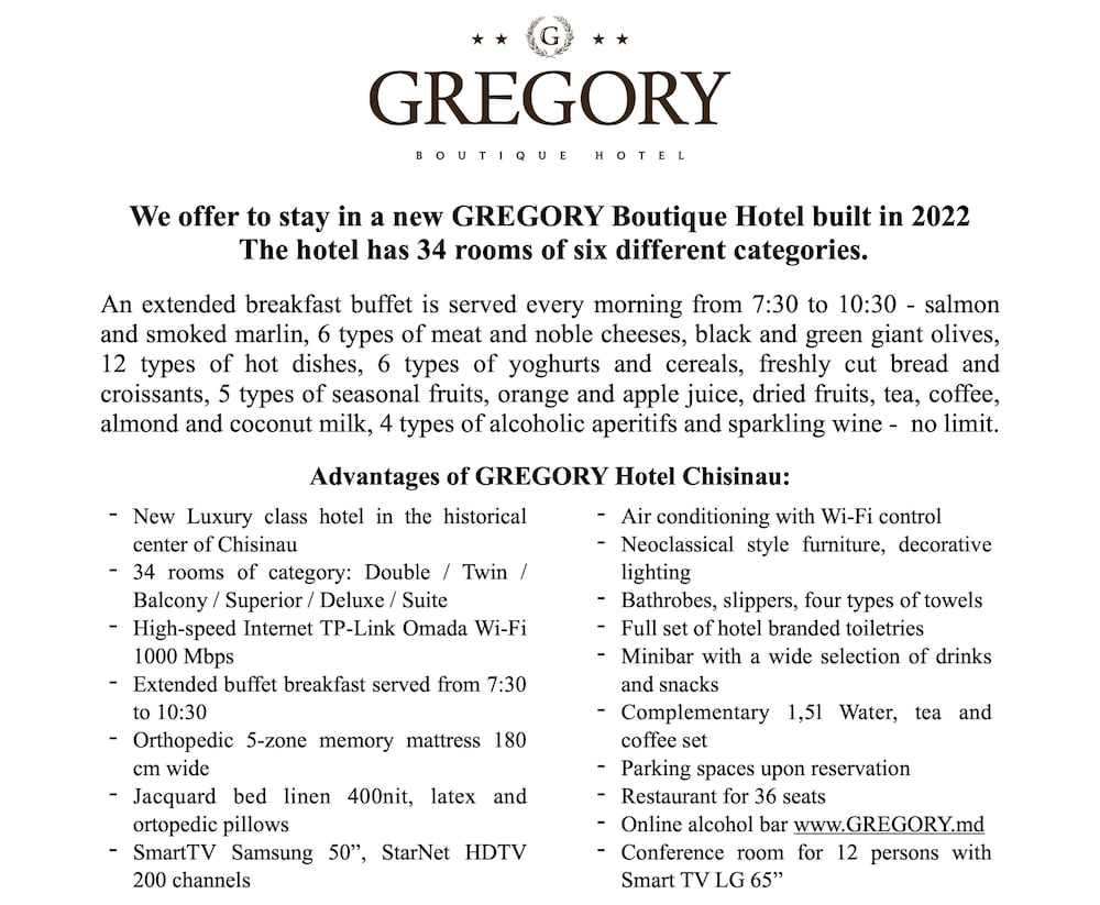 GREGORY Boutique Hotel Chisinau 47/62