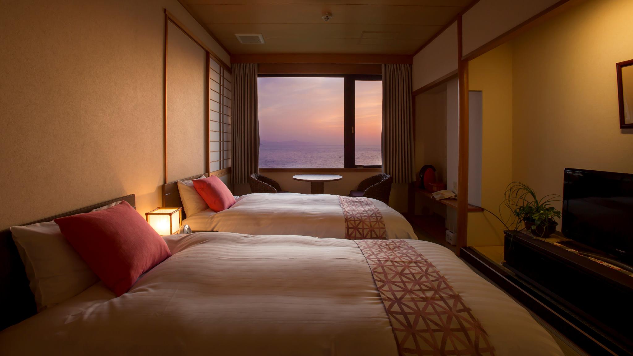 Room, Pavilion, Twin Beds, Panoramic Sea View, Bathtub