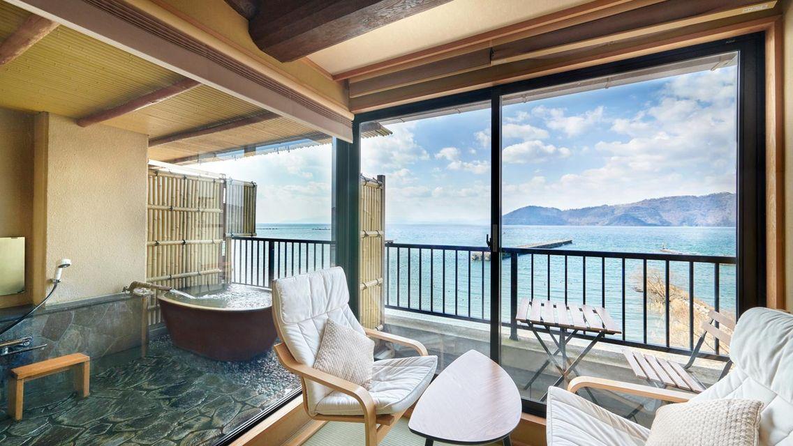 Japanese, Lake View, Outdoor Bath, Tatami