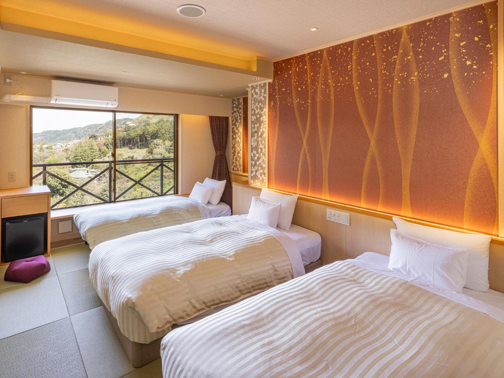Renovated, Japanese, Twin Beds, with Extra Bed