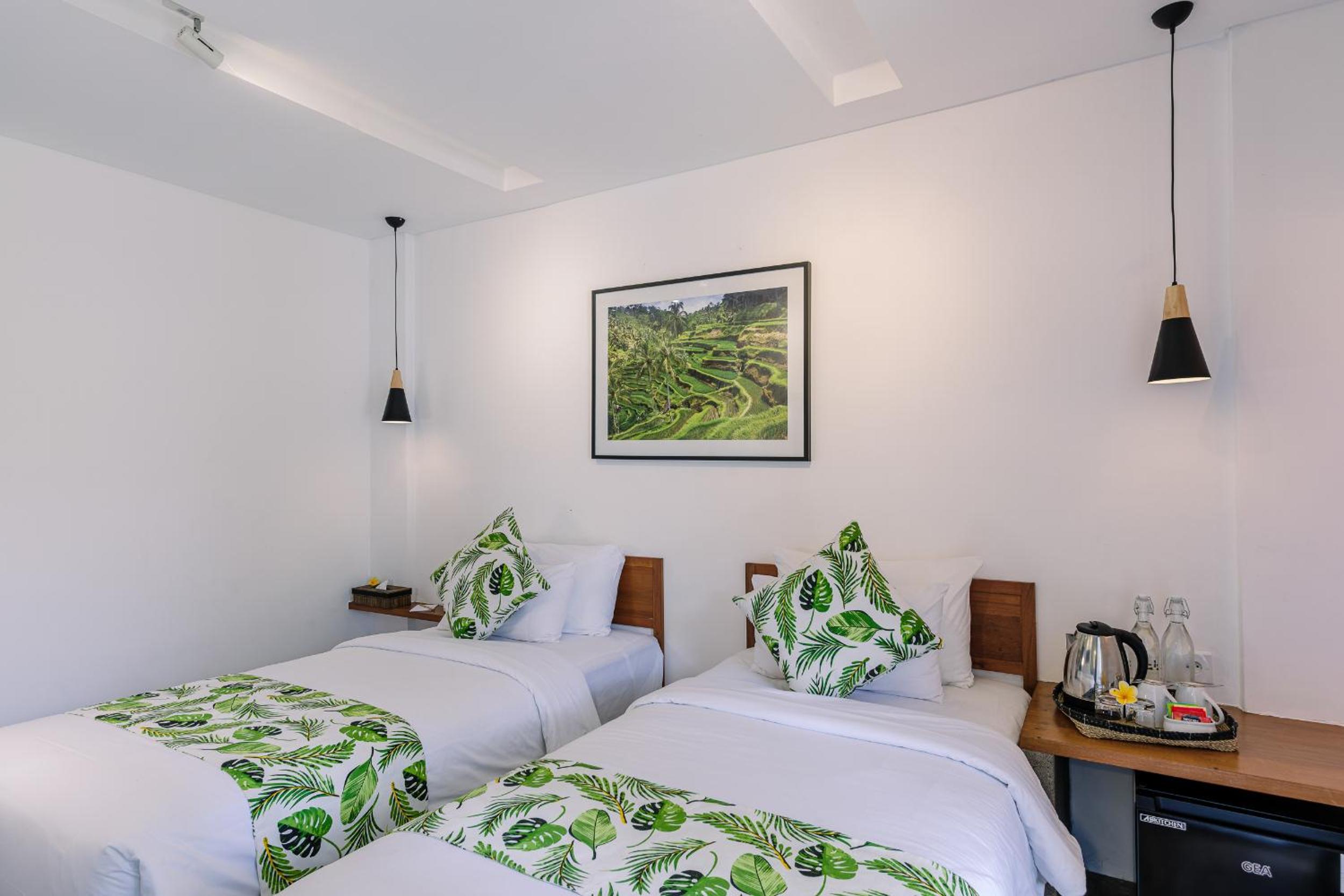 غرفة بسريرين منفصلين بإطلالة على المسبح، Chandi Hotel Ubud 2/7