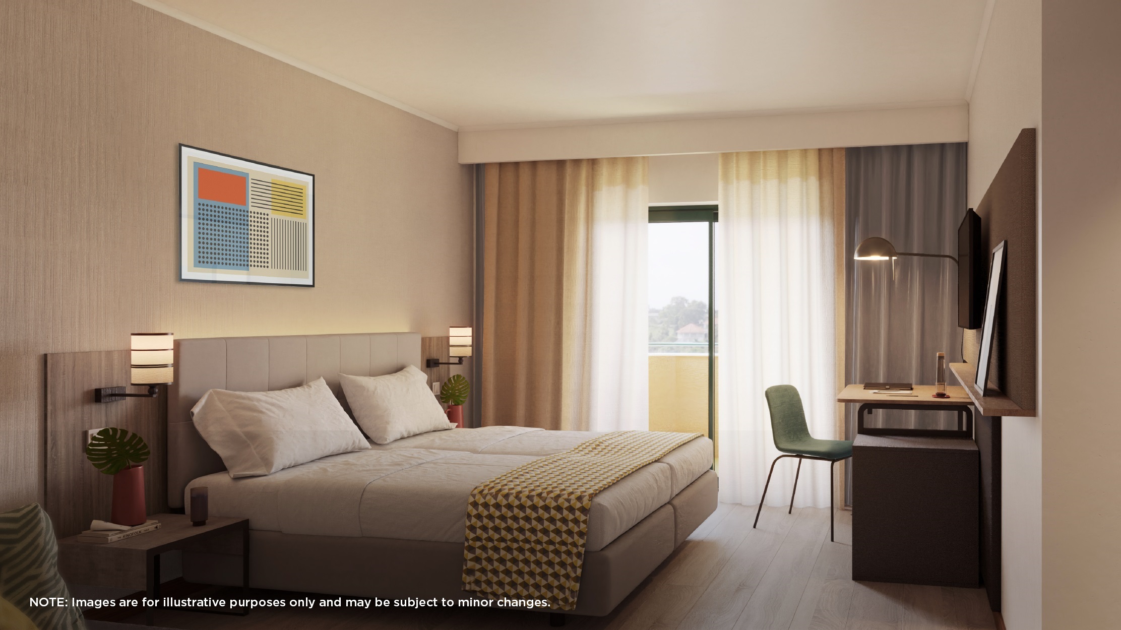 Room, Double Bed, Balcony