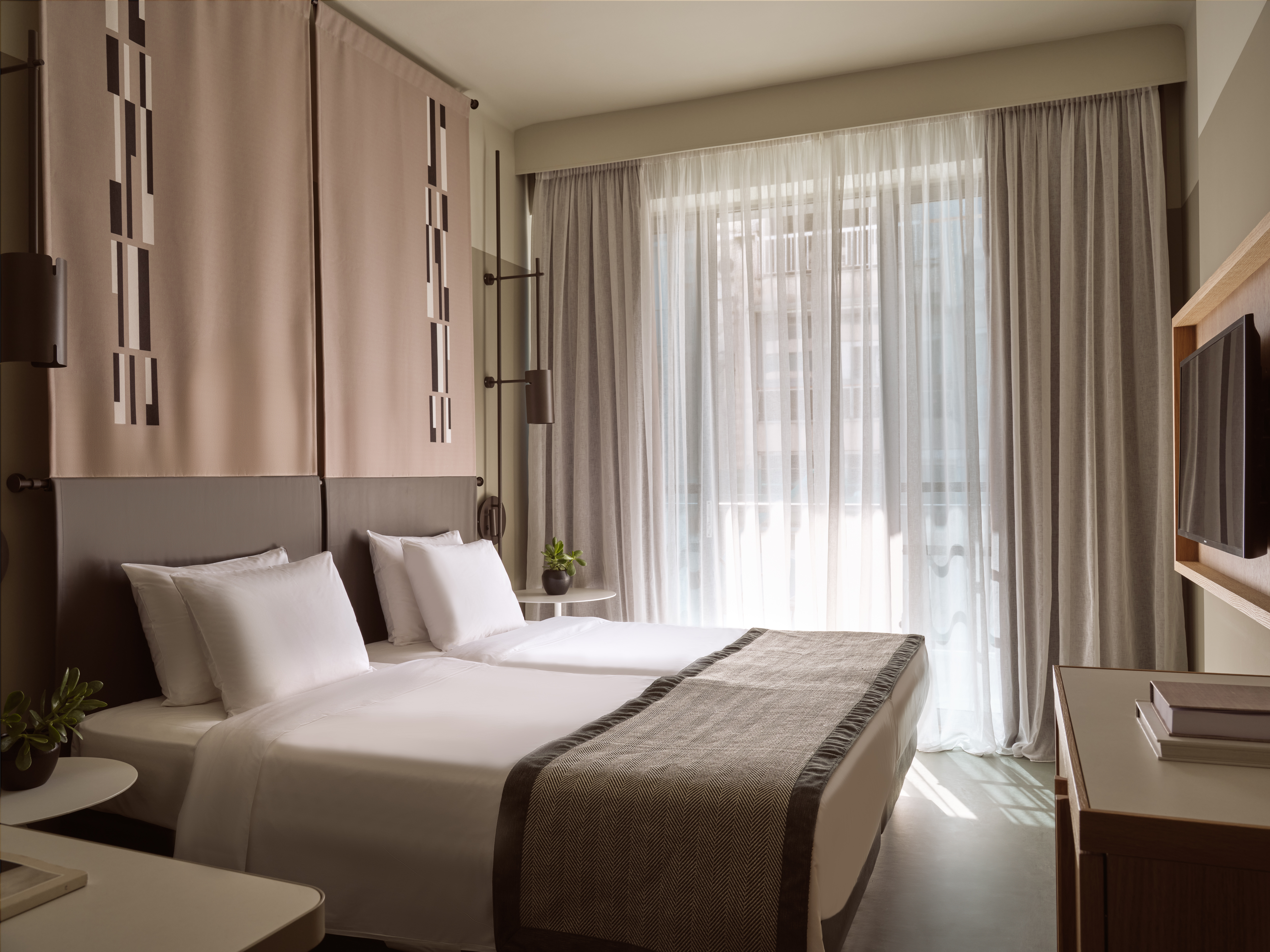 غرفة بسرير مزدوج أو سريرين منفصلين بإطلالة على المدينة، City Hotel 2/4