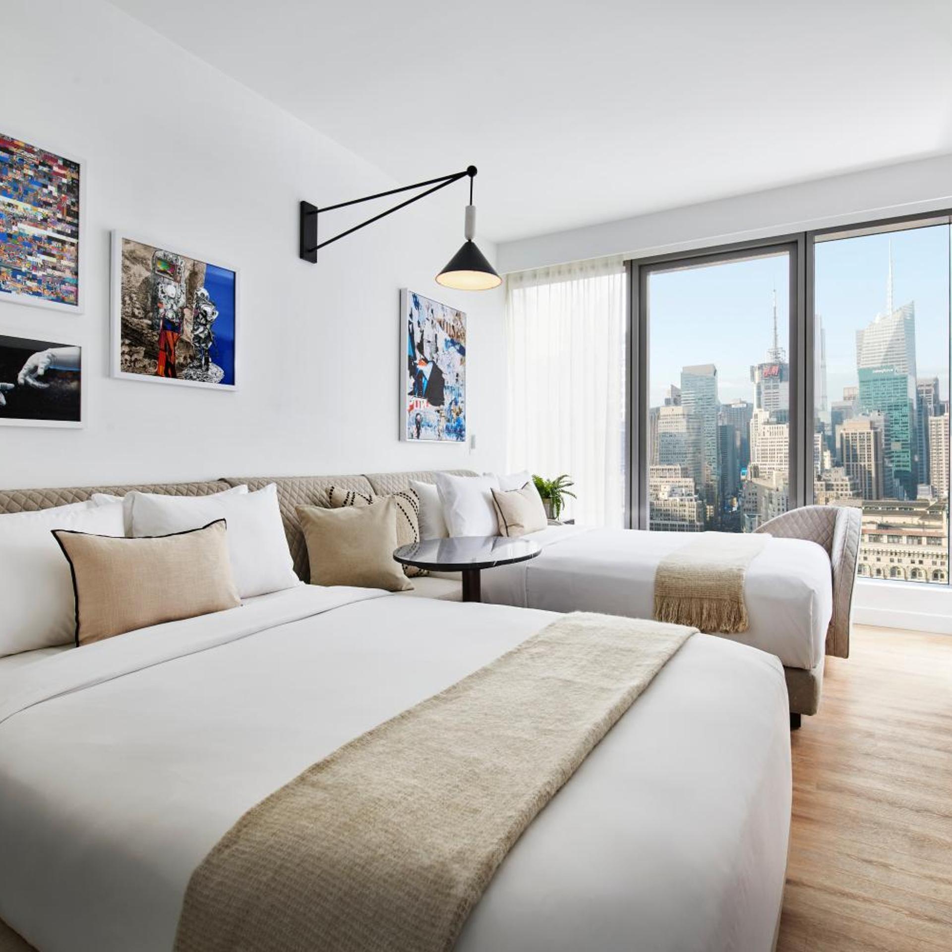 Sky, 2 Double Beds, City View