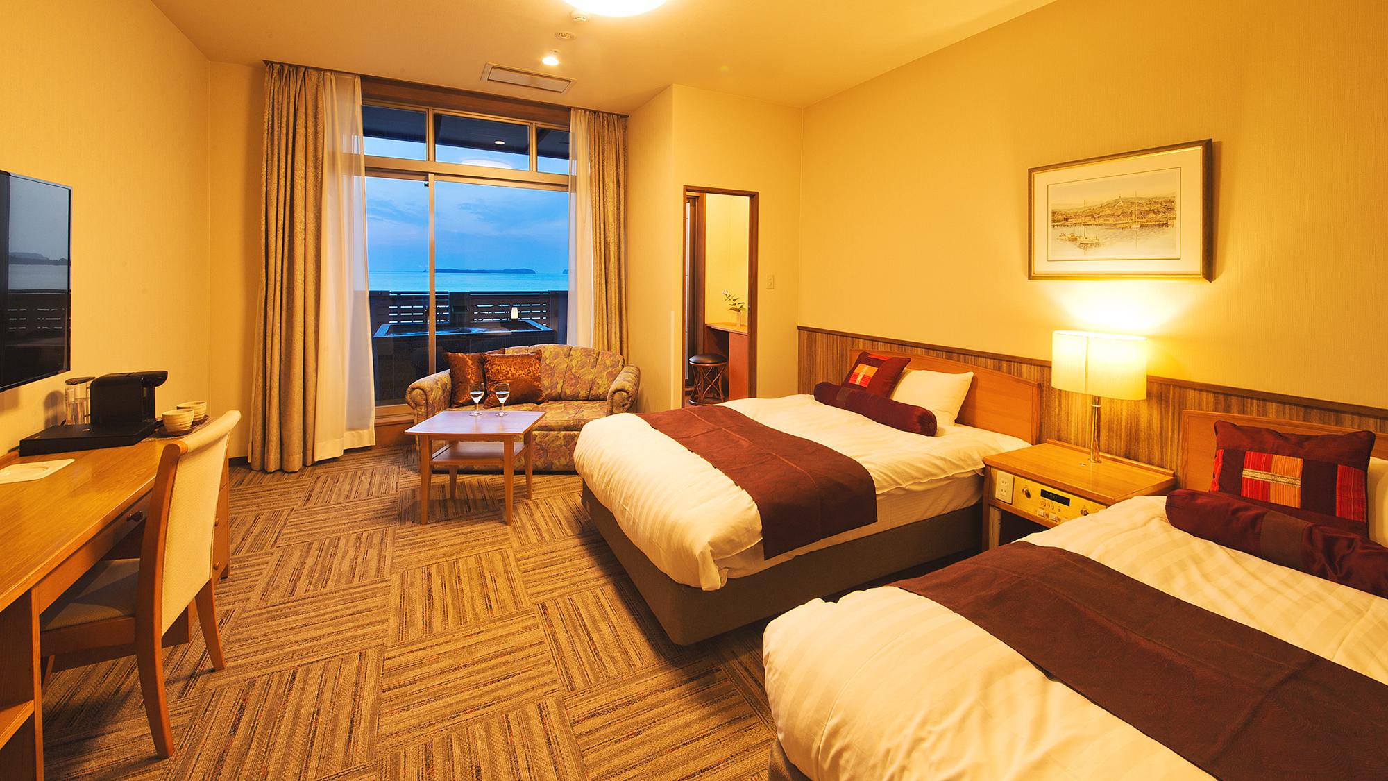 Room, Twin Beds, Panoramic Ocean View, Ocean View, Outdoor Bath