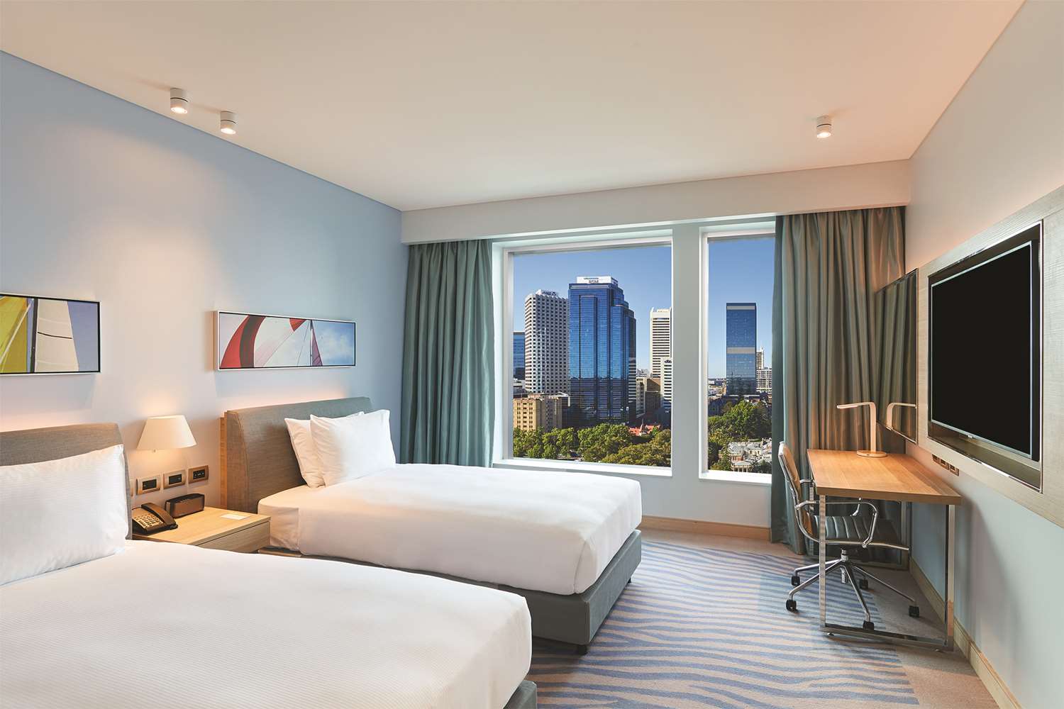 Room, Twin Beds, Panoramic City View