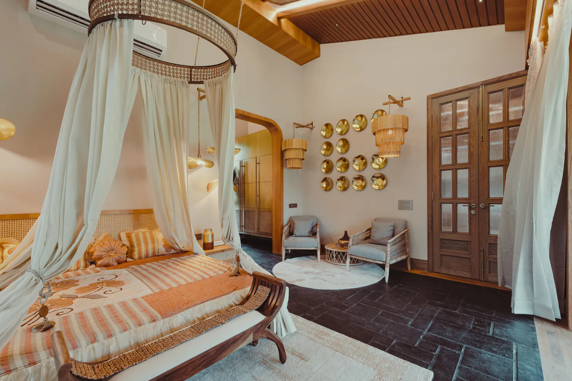 Room at ELIVAAS Prive Ananta Bliss Talam 2 BHK Villa & Tent with Pool, Garden & Gazebo, Gauribidanur