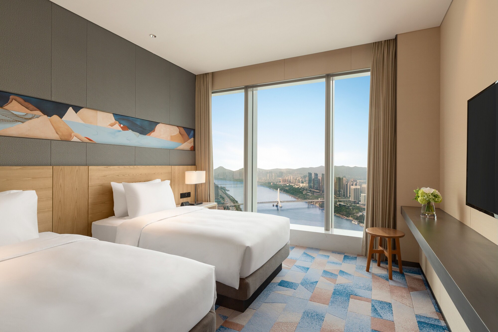 Room, Twin Beds, River View