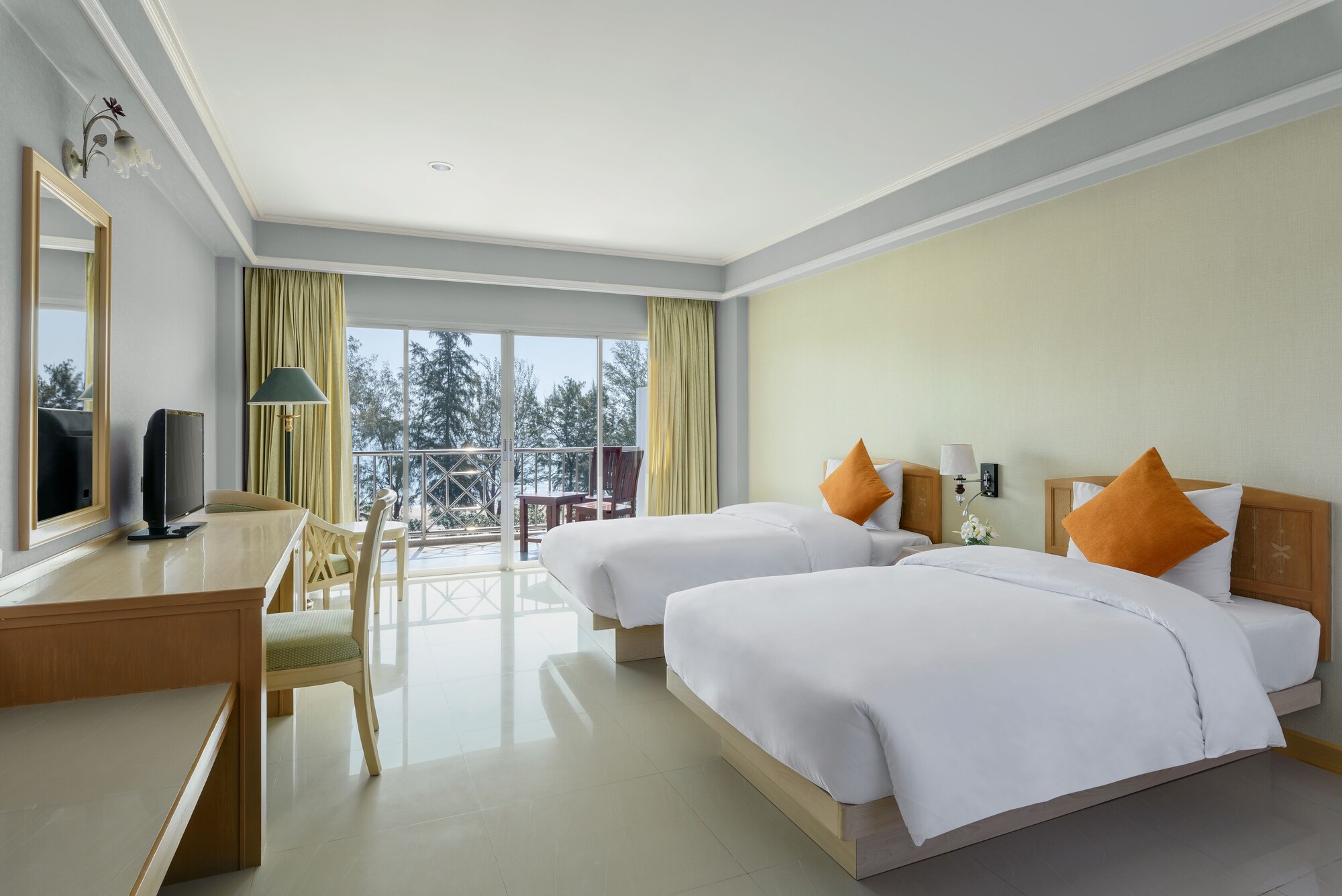 غرفة ديلوكس بسريرين منفصلين بإطلالة على البحر، Seapine Beach Golf and Resort Hua Hin 2/3
