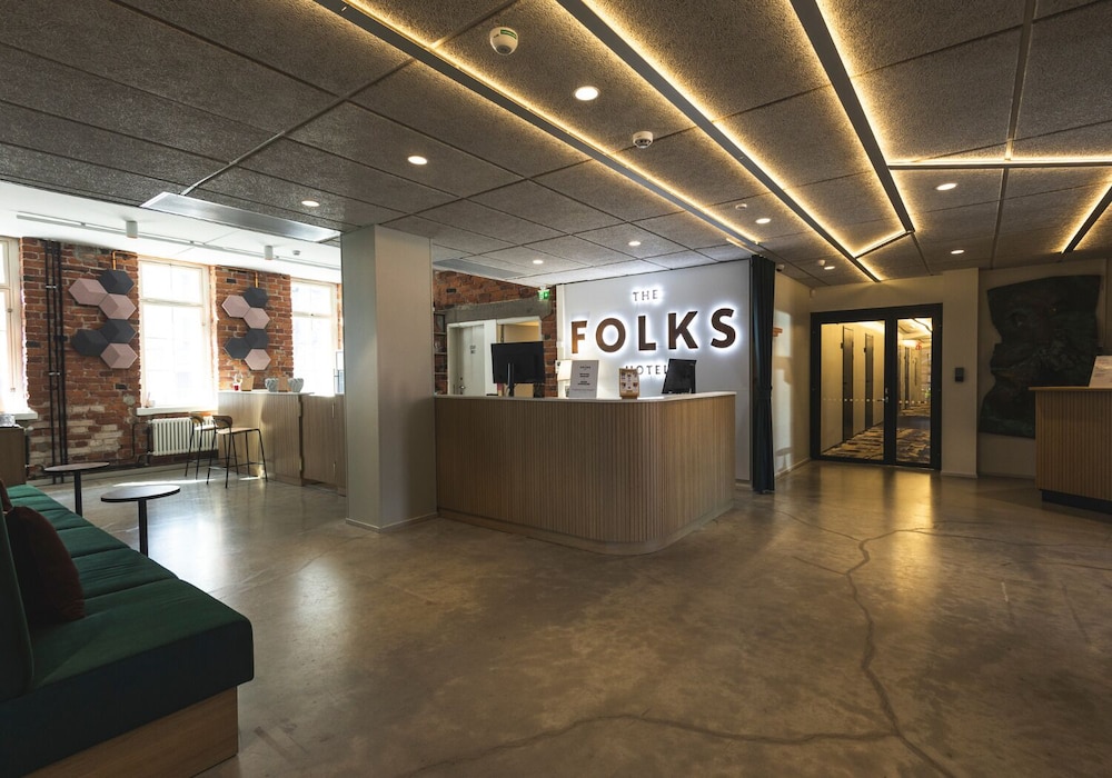 Lobby at The Folks Hotel Konepaja, HELSINKI