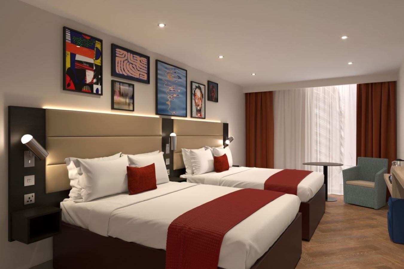 DELUXE, 2 DOUBLE BEDS