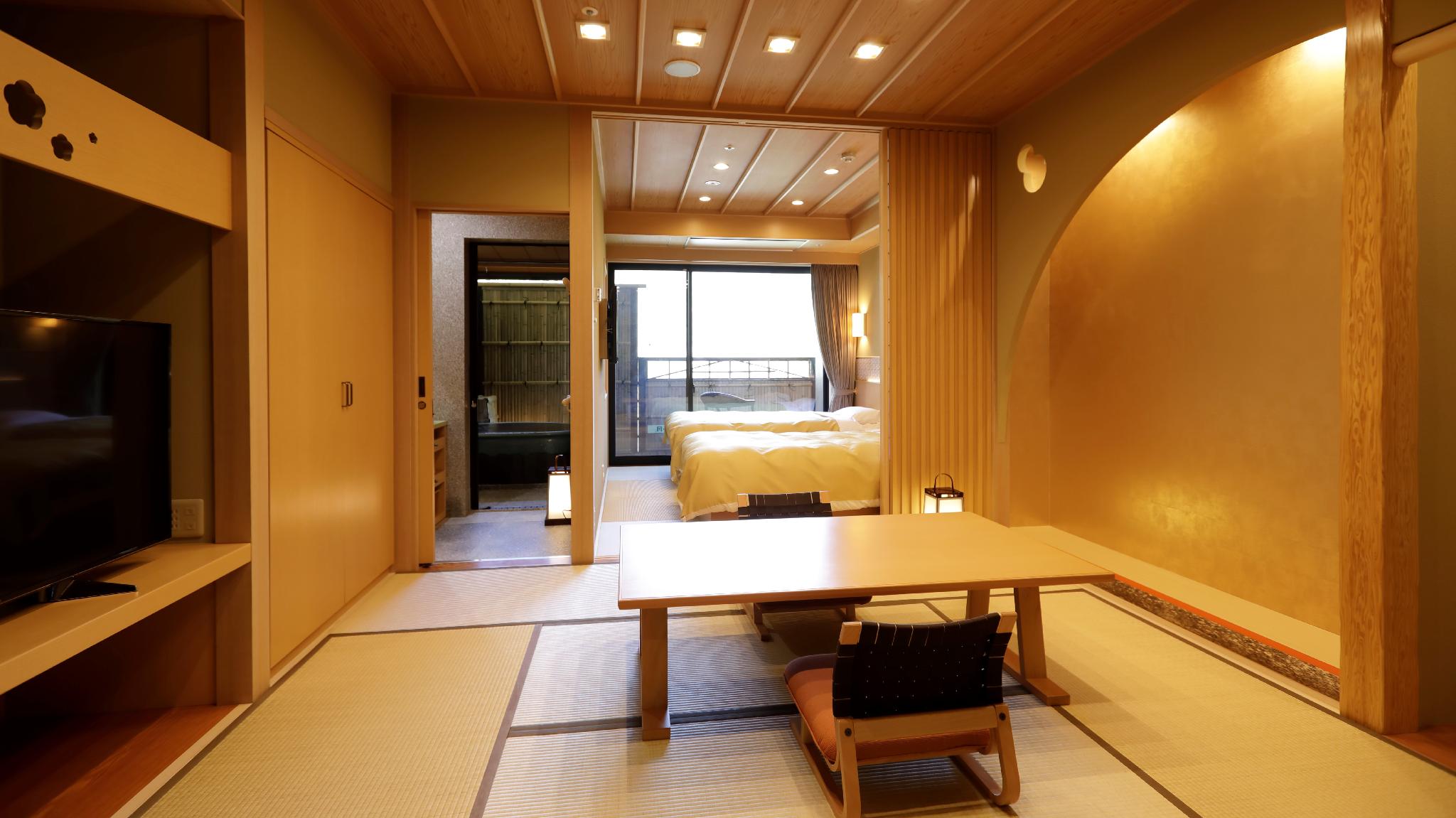 Room, Twin Beds, Outdoor Bath, Dining Area