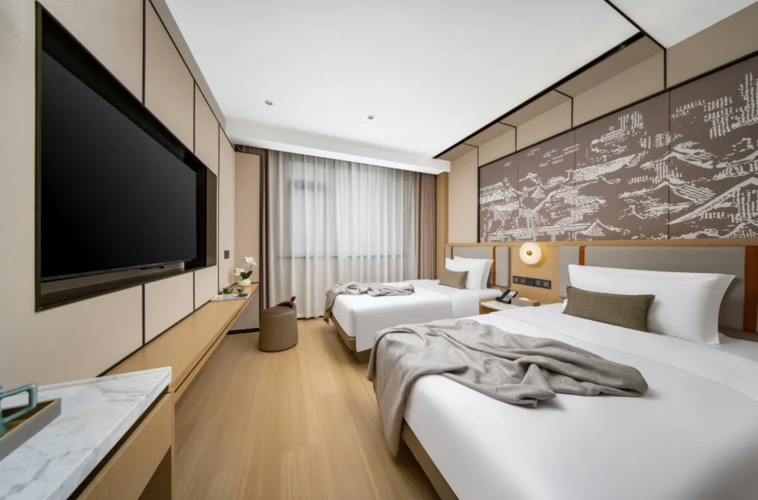 Elegant, Twin Beds، Yiwu Baide Theme Hotel 1/1