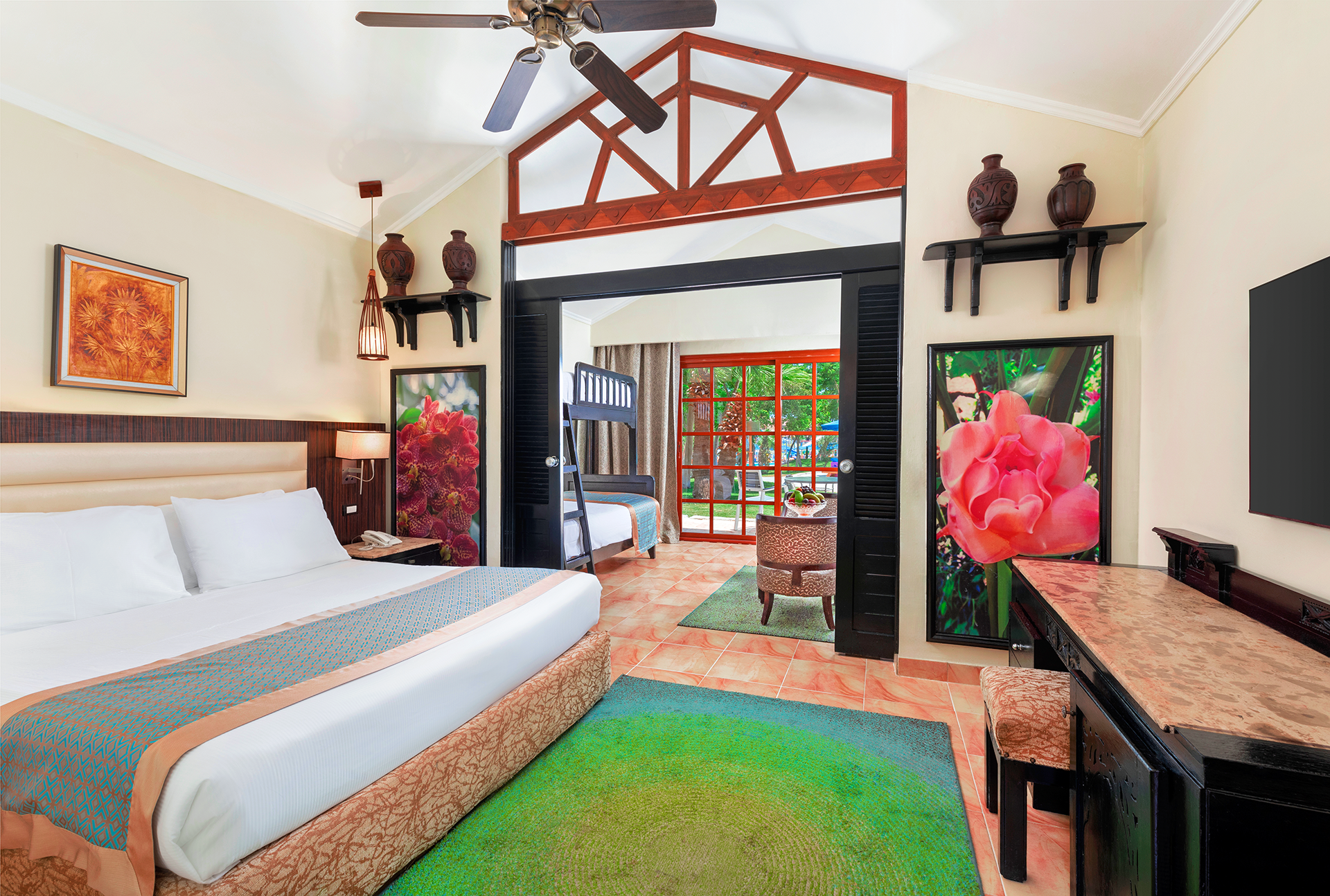 Family, Bungalow, King Bed, Bunk Bed