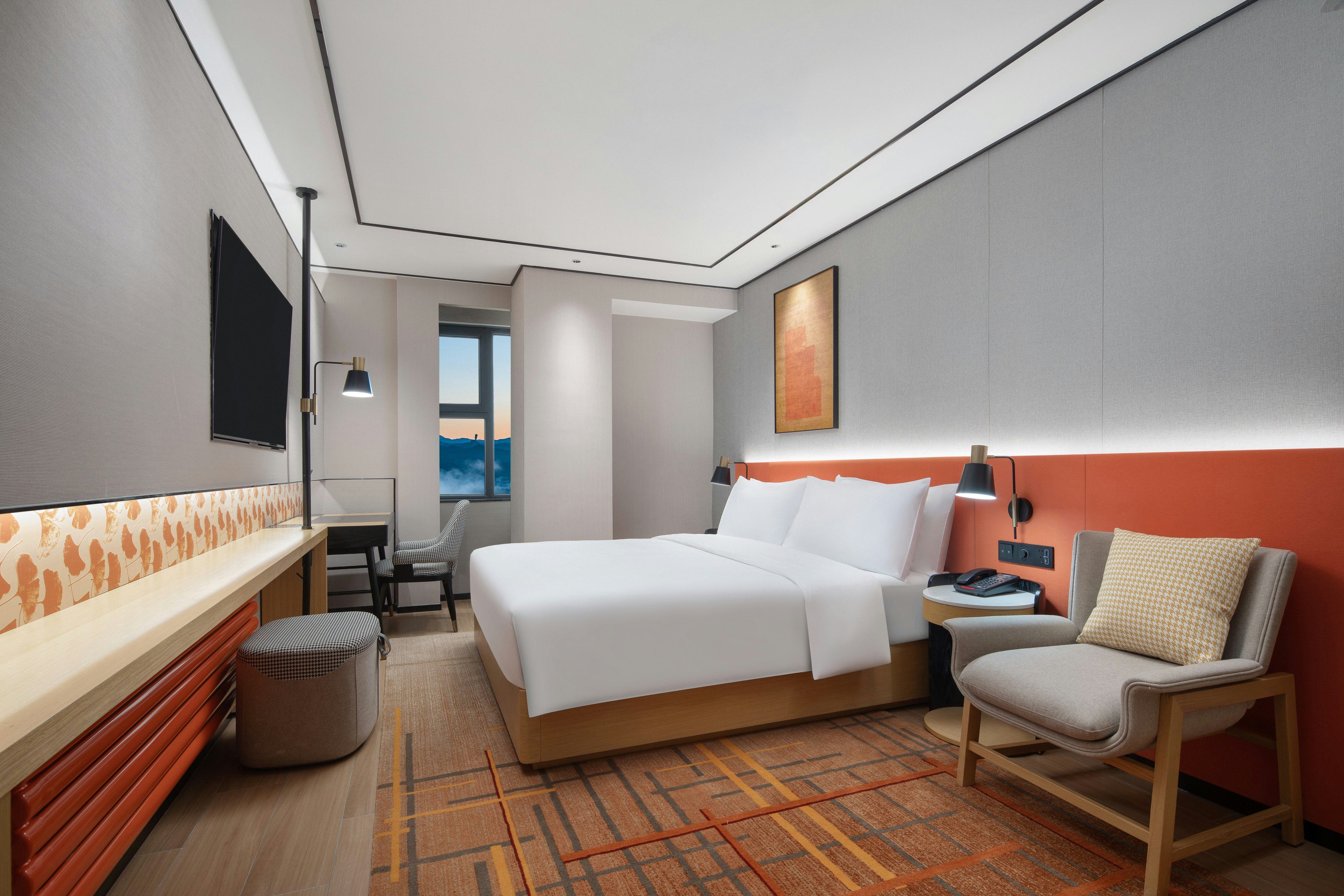 غرفة بسرير كينج، Hilton Garden Inn Chengde Mountain Resort 2/3