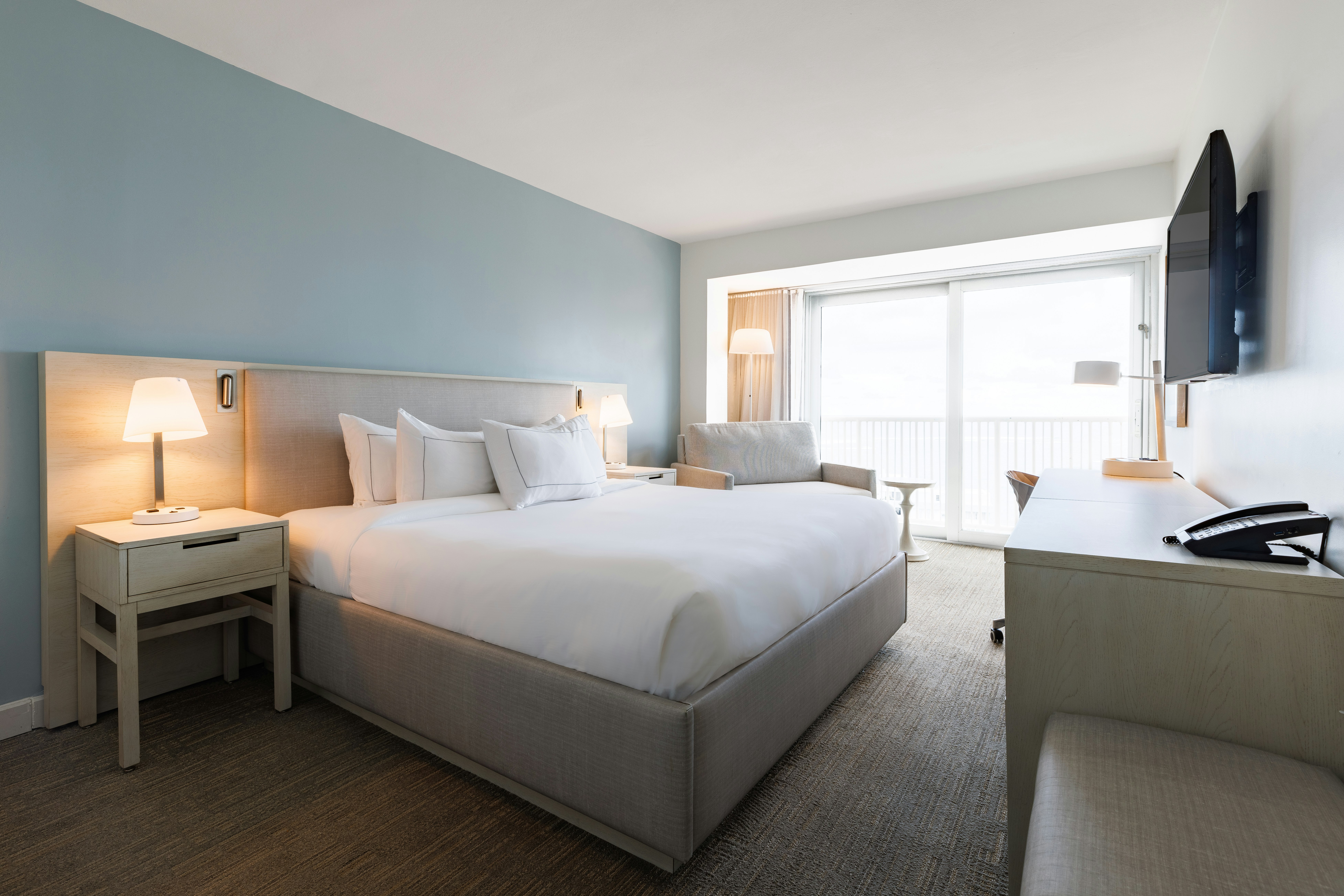 Blue, King Bed, Sofa