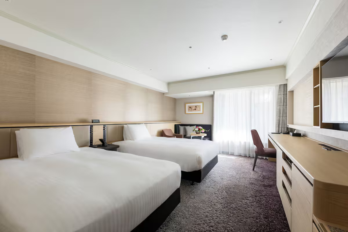 Room, Single, Twin Beds, Garden Side
