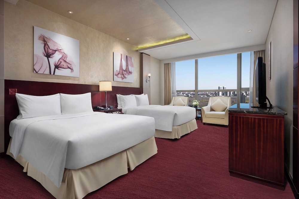 غرفة تنفيذية بسريرين مزدوجين بإطلالة على المدينة، Beijing Marriott Hotel Northeast 2/10