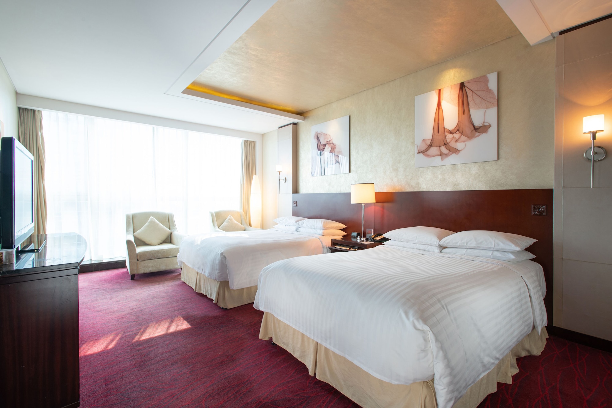 غرفة بسريرين مزدوجين بإطلالة على المدينة، Beijing Marriott Hotel Northeast 5/10