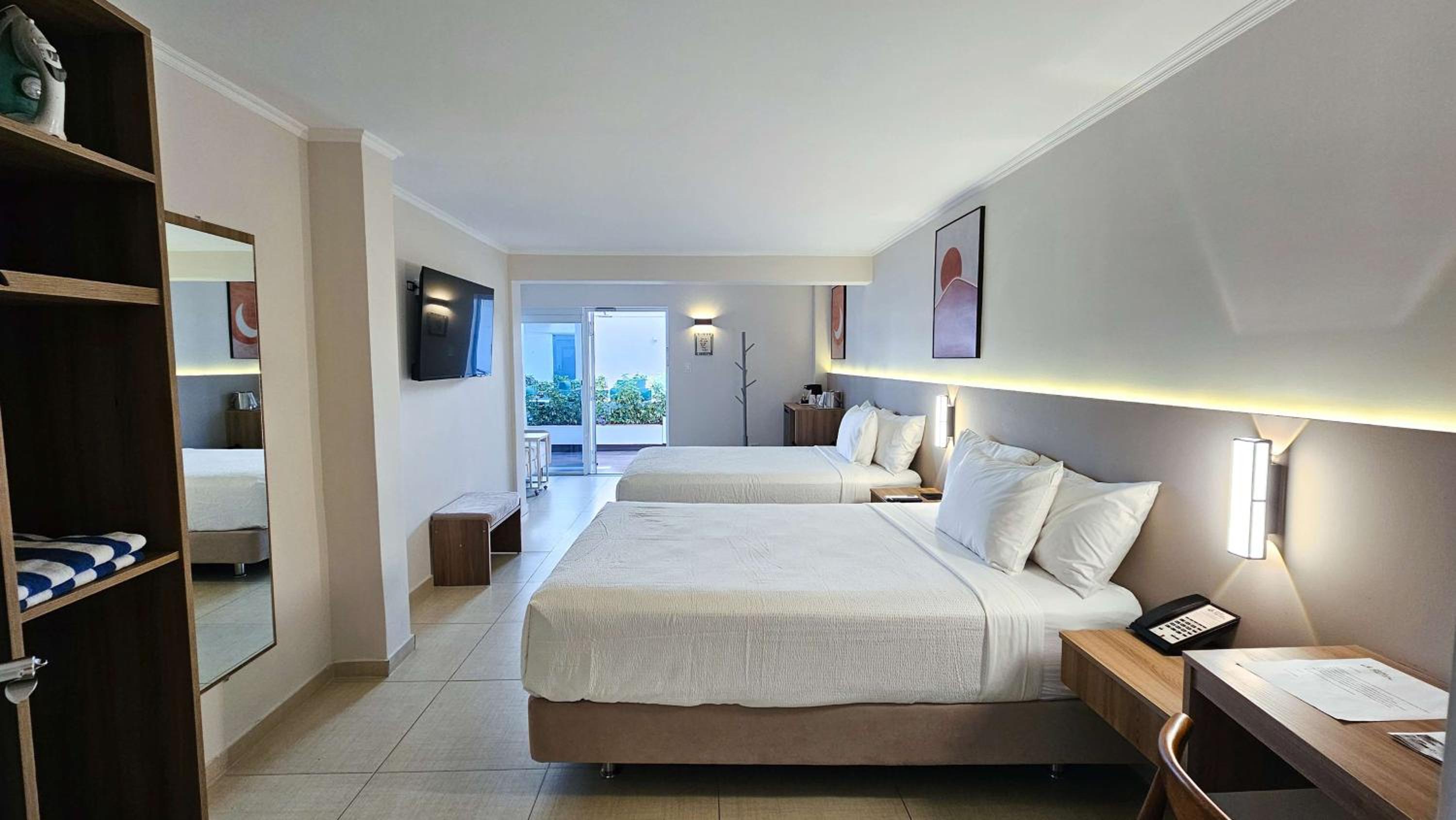 Room, 2 Double Beds, Pool View, Sofa, Adult Only