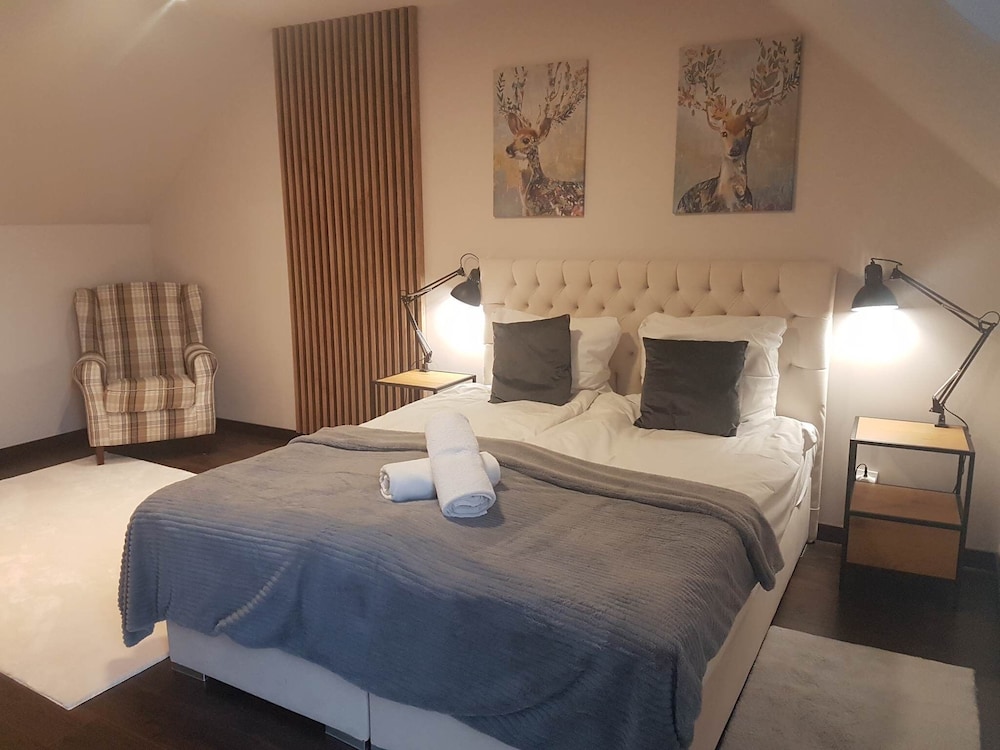 جناح سوبيريور بسرير كوين وسريرين منفصلين بإطلالة على الجبل مع أريكة، Poduszka Apartamenty Pod Lysica 2/4