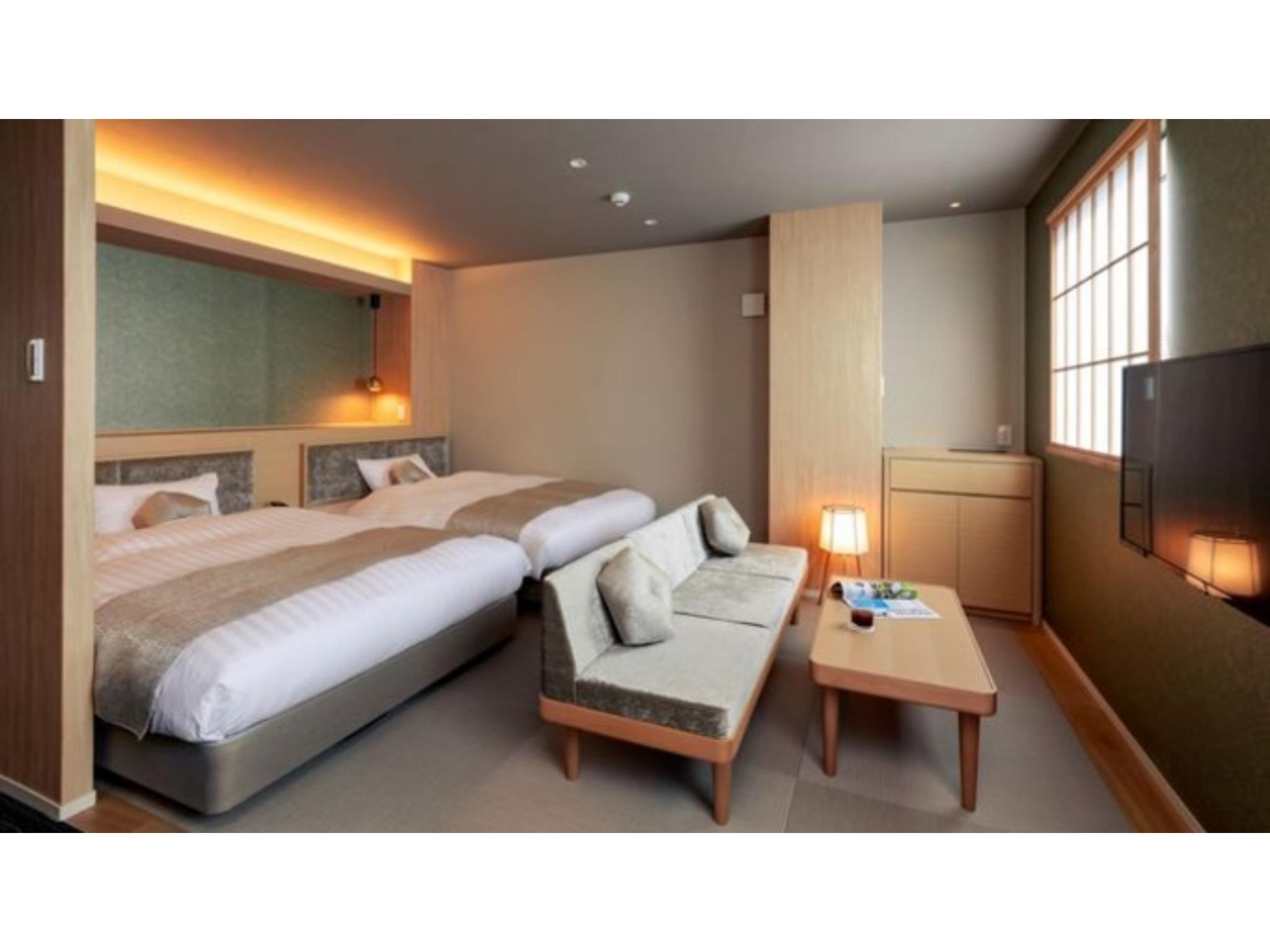 Japanese, Modern, Superior, Single, 2 Double Beds