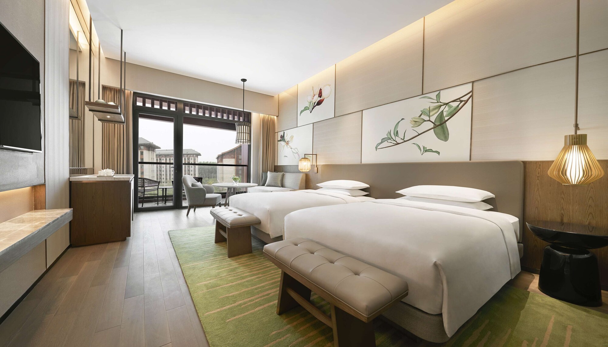 Room, Twin Beds, Garden View