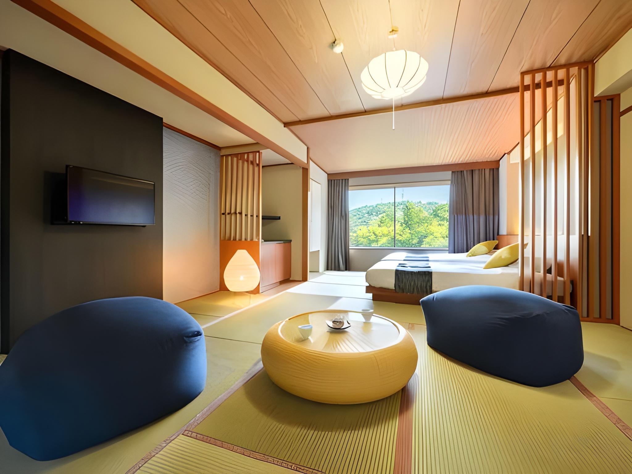 Semi Room, Japanese Western, 2 Semi Double Beds, Main Building، AKIU GRAND HOTEL 2/2