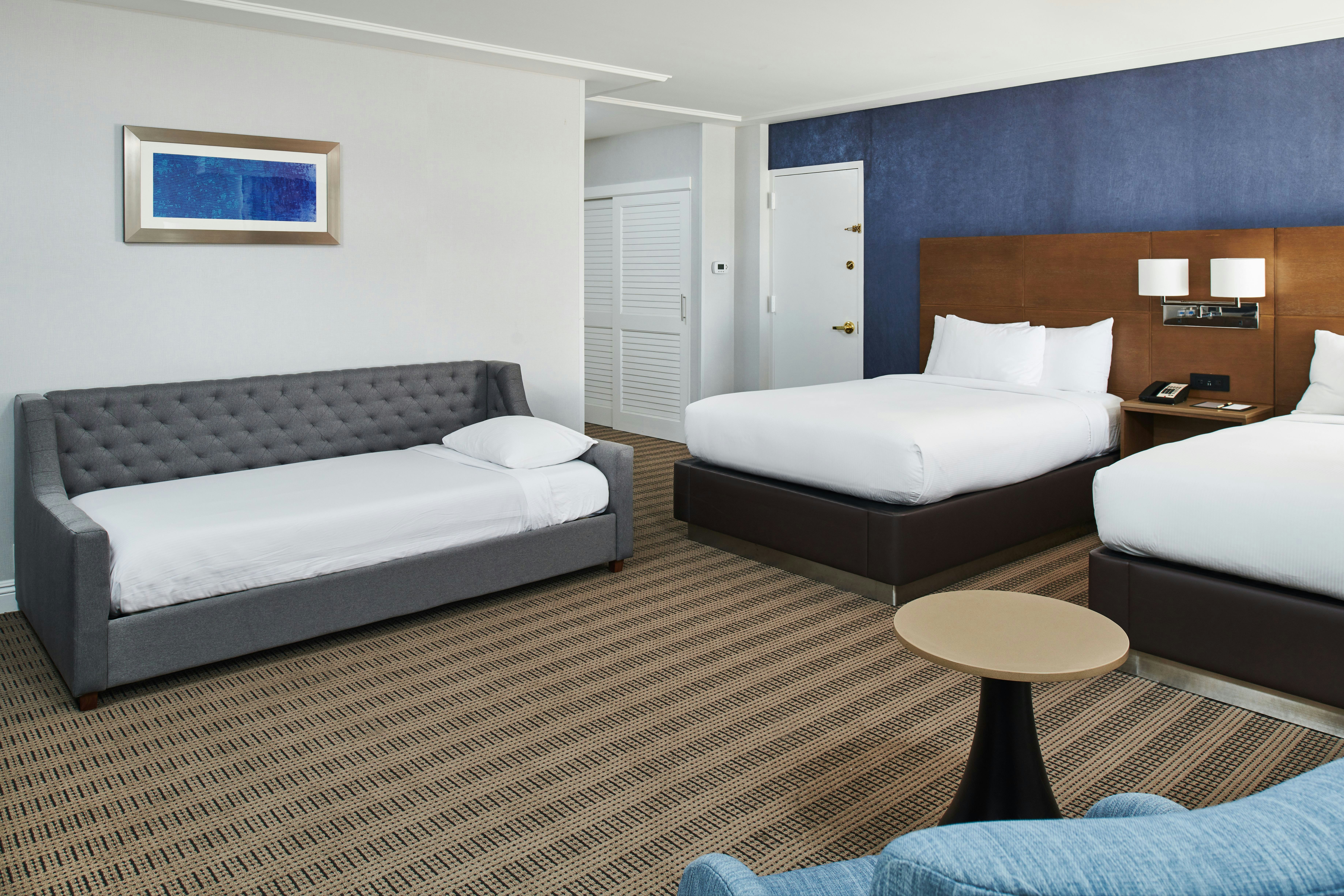Room, 1 Single and 2 Double Beds