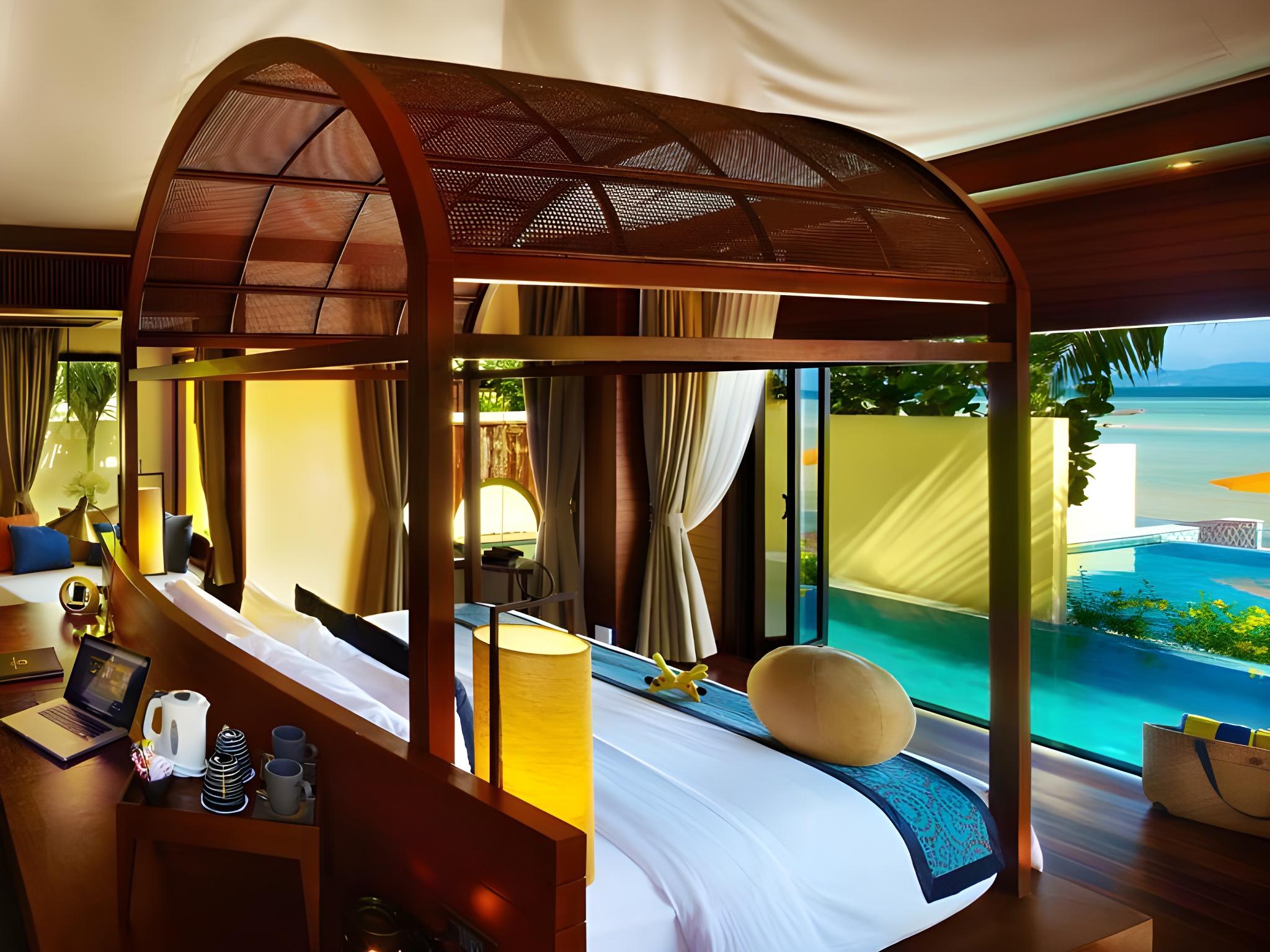 Pool, Villa, King Bed, Sea View