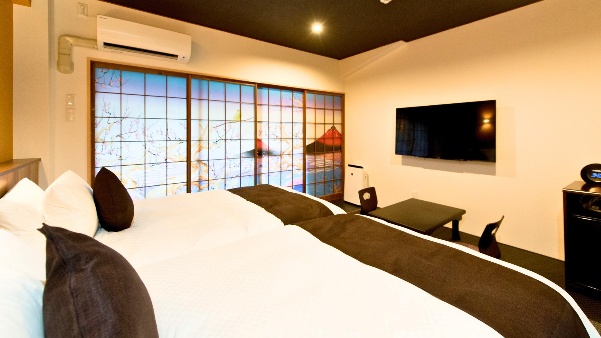 Japanese, Modern, Superior, Quadruple, Twin Beds, Mountain View, Outdoor Bath, Smoking