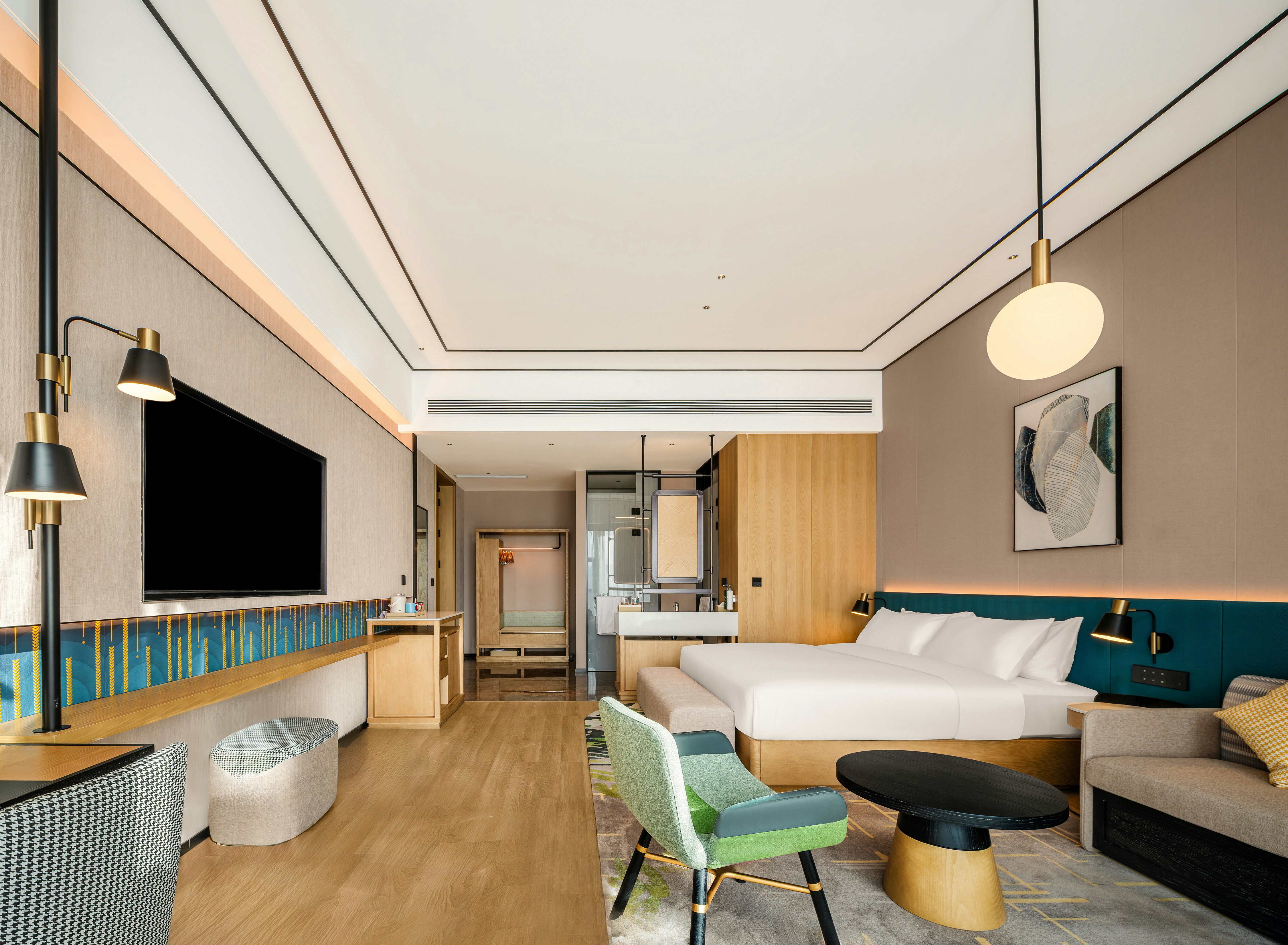 غرفة ديلوكس بسرير كينج، Hilton Garden Inn Fenyang Yulongwan 3/6