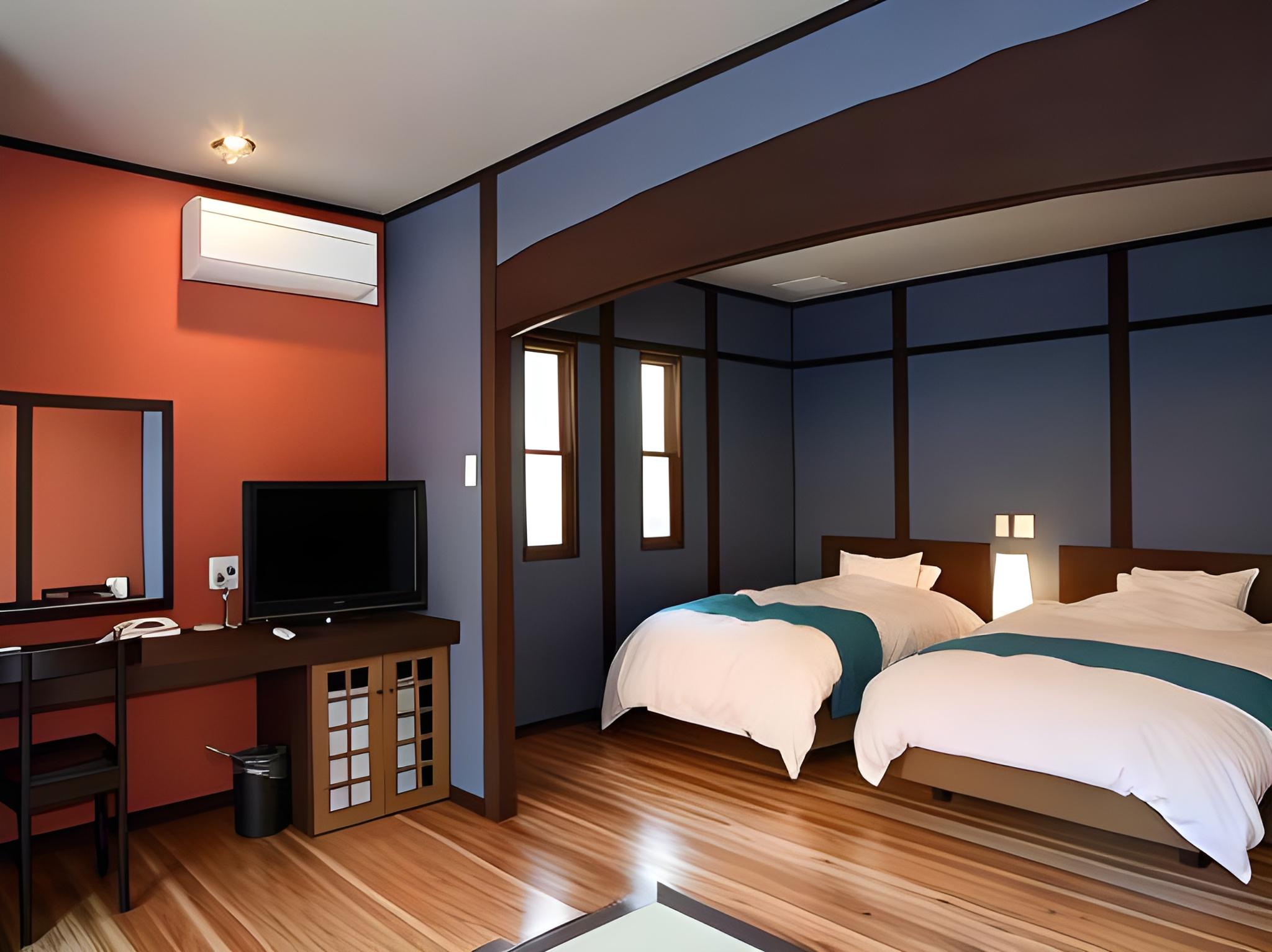 Semi Room, Japanese Western, 2 Semi Double Beds, Garden View, Bathtub, Annex
