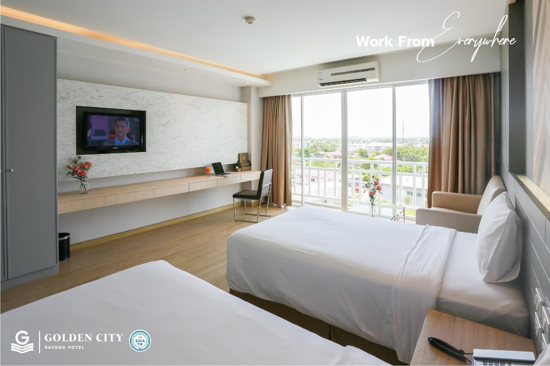 Semi Room, Studio, Twin Beds, 2 Semi Double Beds, Bathtub