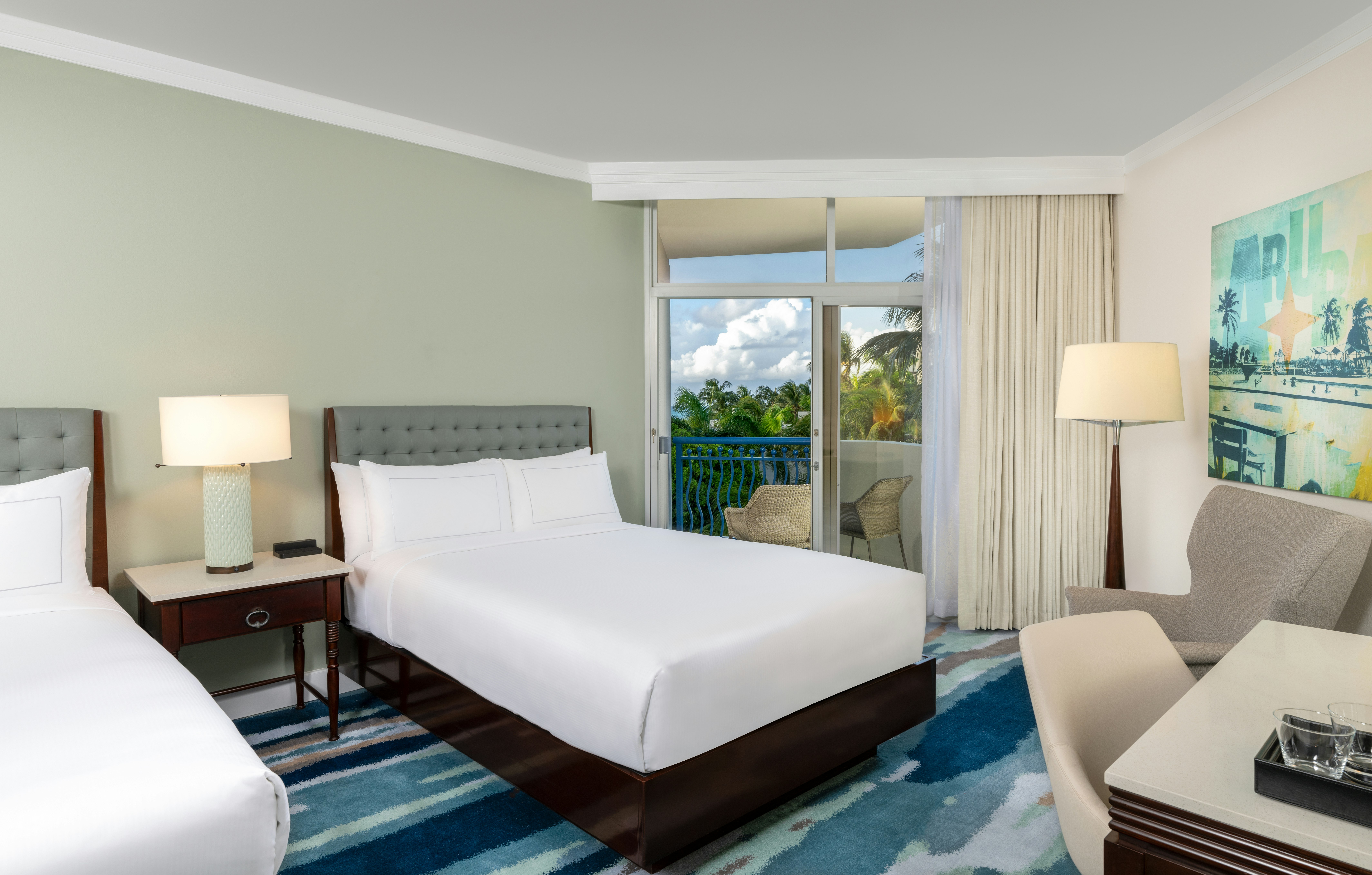 Room, 2 Double Beds, Partial Ocean View, Bonaire Curacao Tower