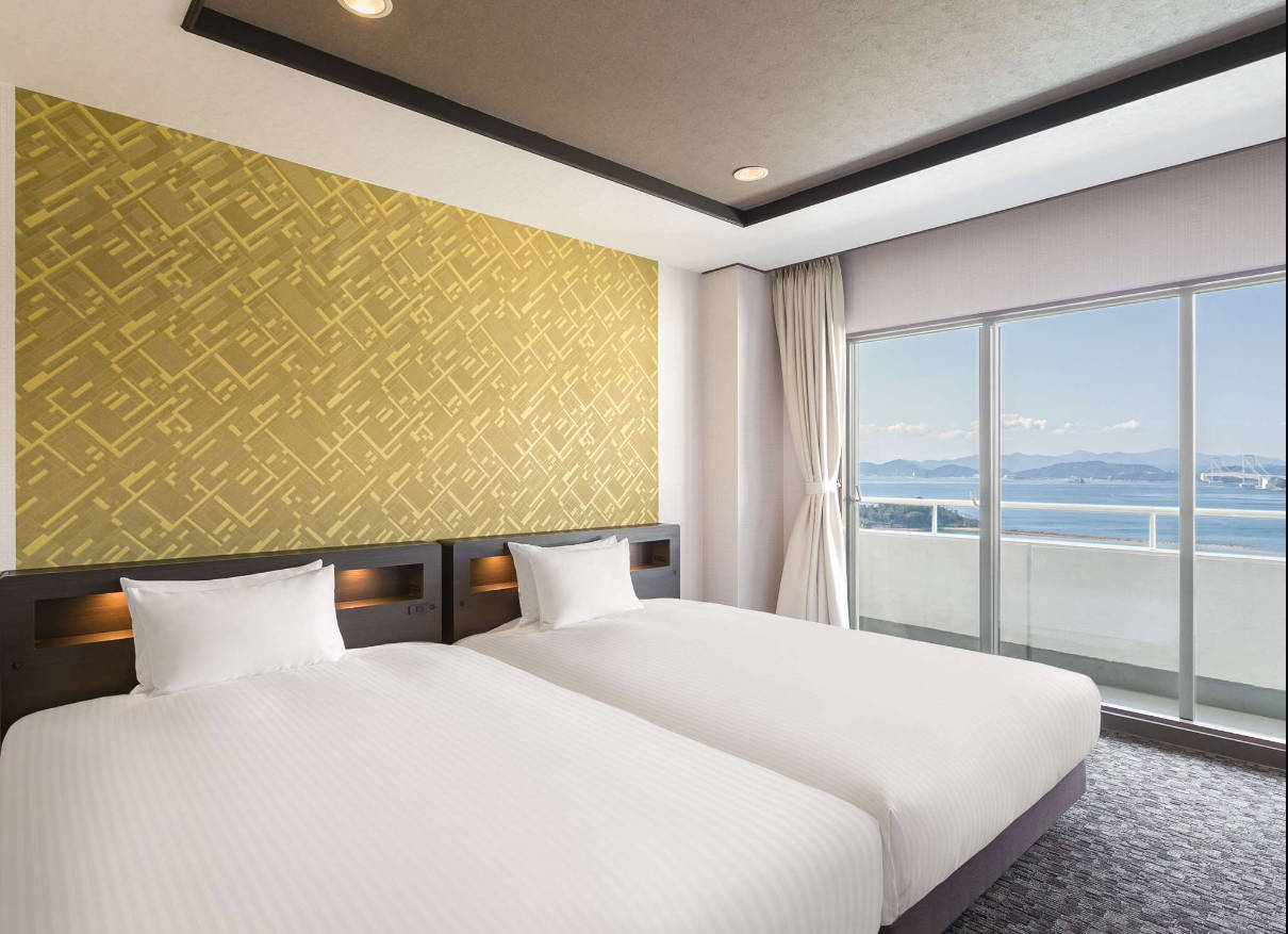 Japanese Western, Junior Suite, Classic, Single, Twin Beds, 4 Futon Beds, Ocean or Sea View