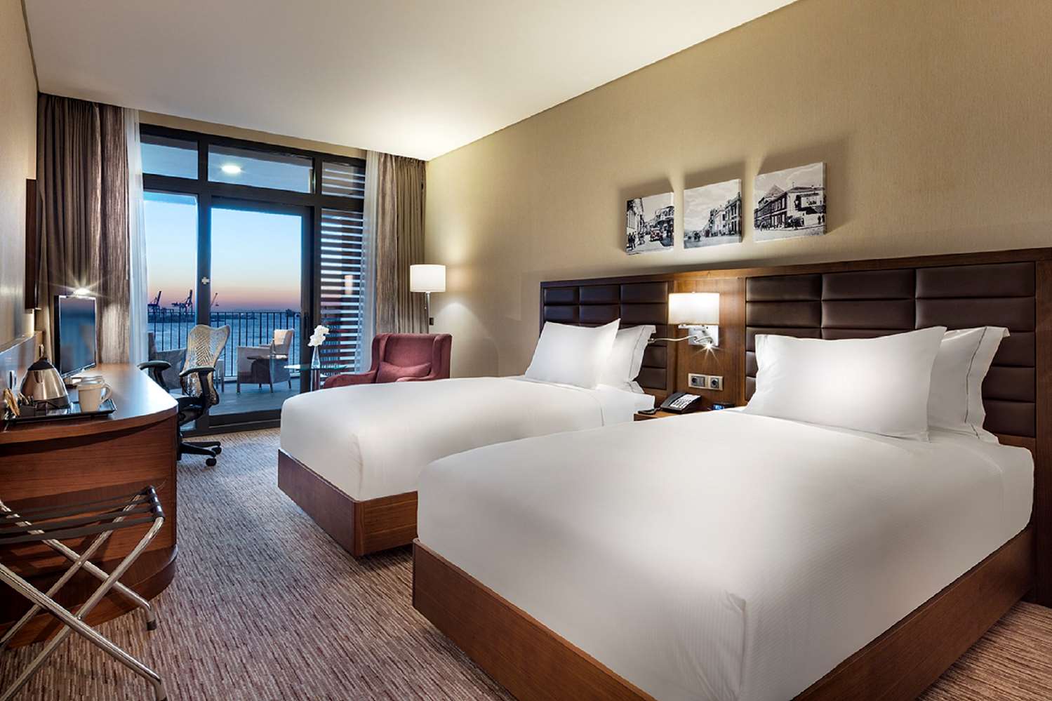 Room, Twin Beds, Sea View