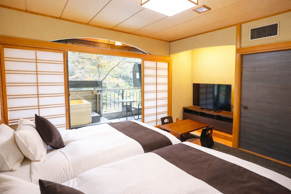 Japanese, Modern, Twin Beds, Outdoor Bath, Terrace, Smoking