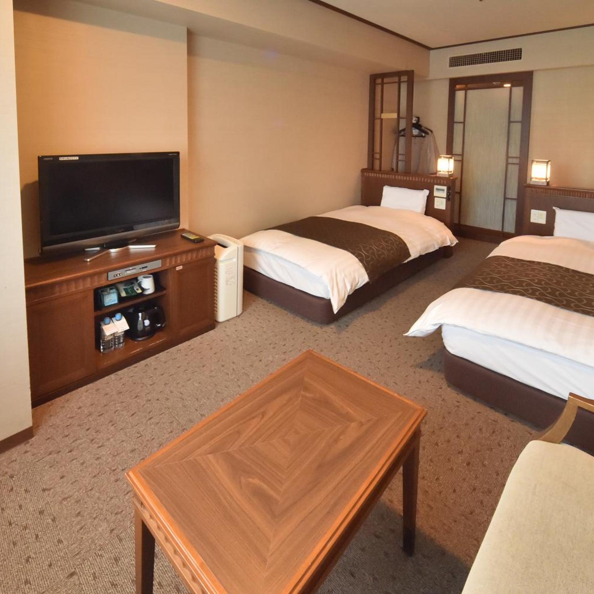 غرفة بسريرين منفصلين، Dormy Inn Premium Otaru 5/9