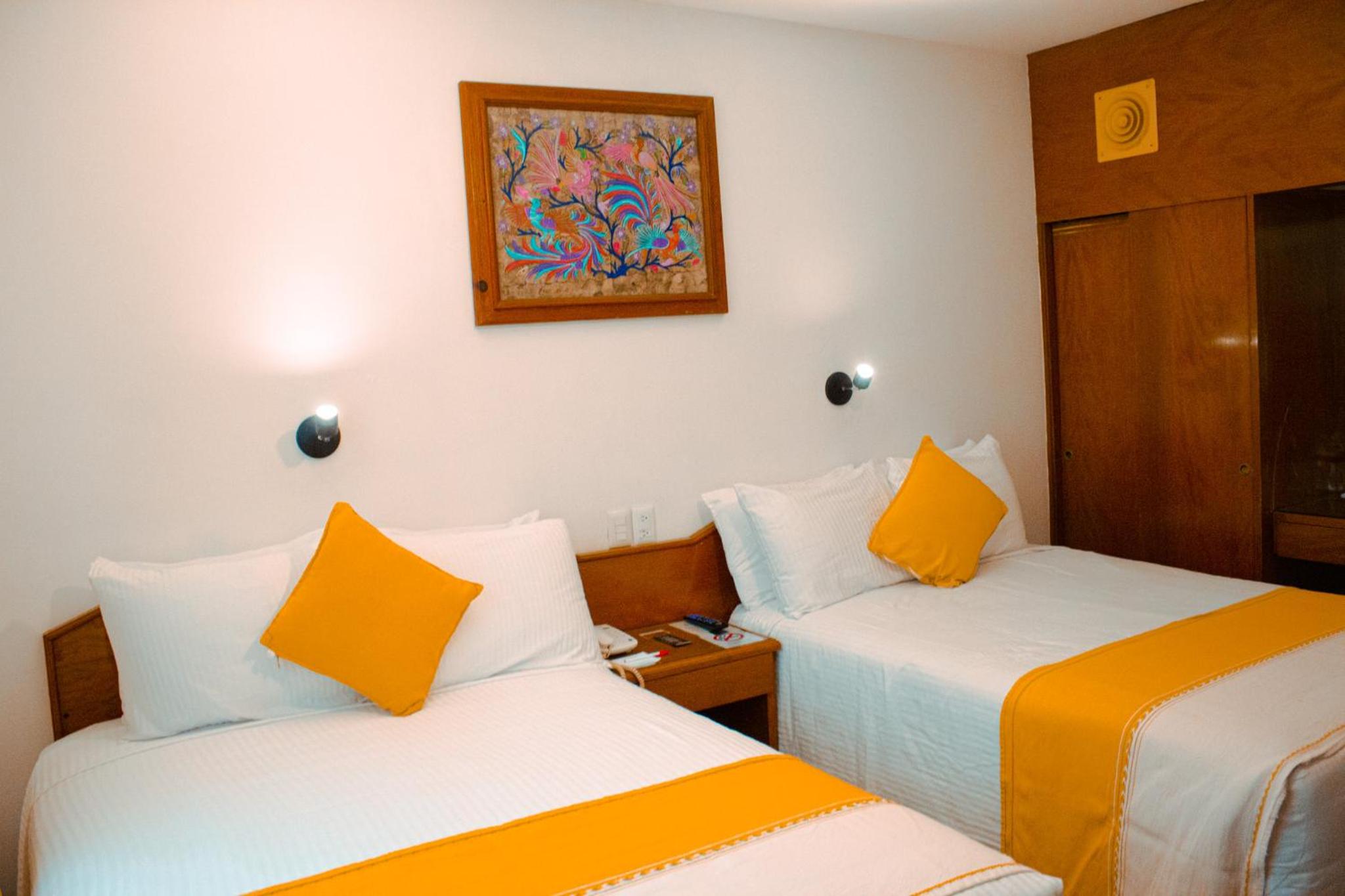Interior, 2 Double Beds
