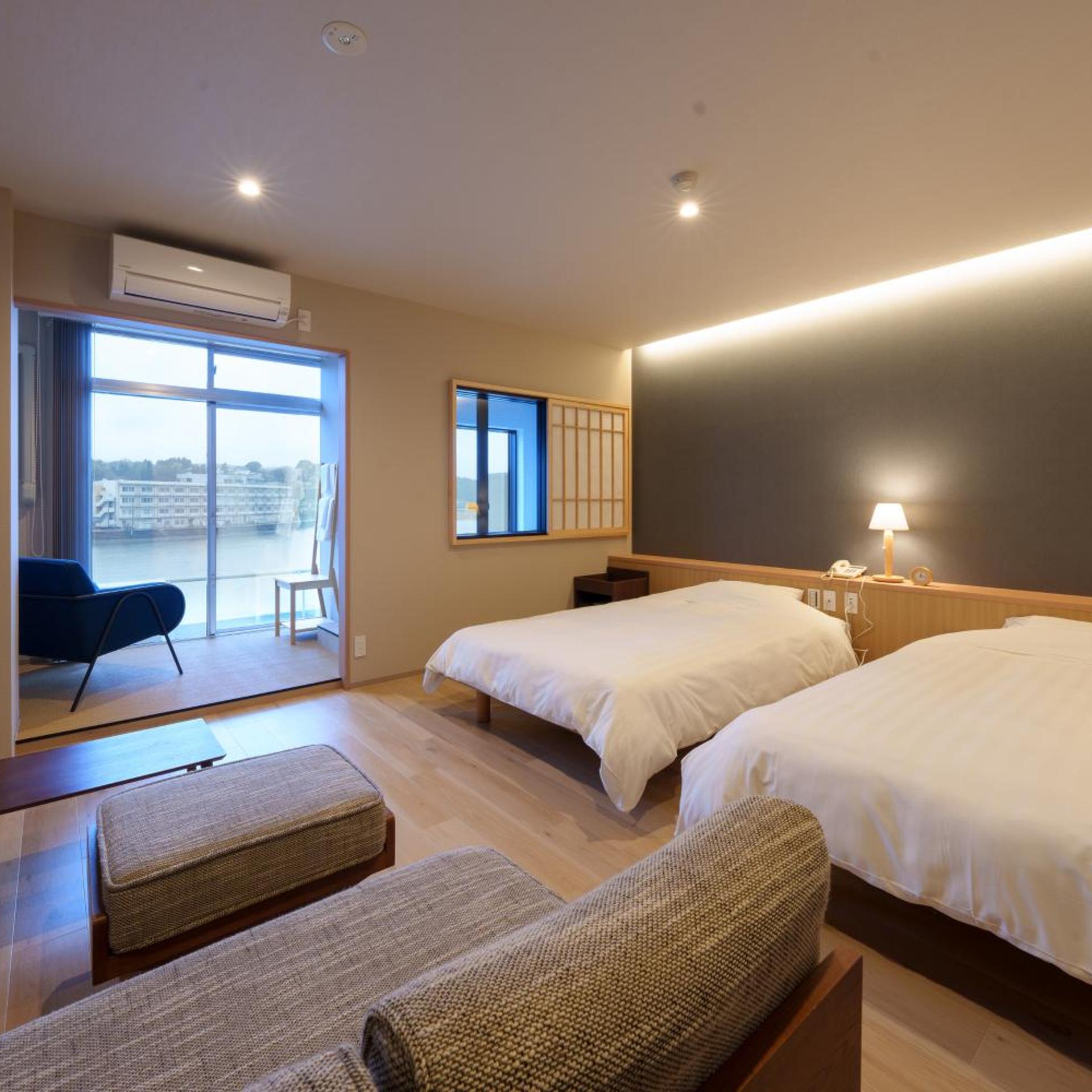 Superior, Twin Beds, River View, Hot Spring Bath
