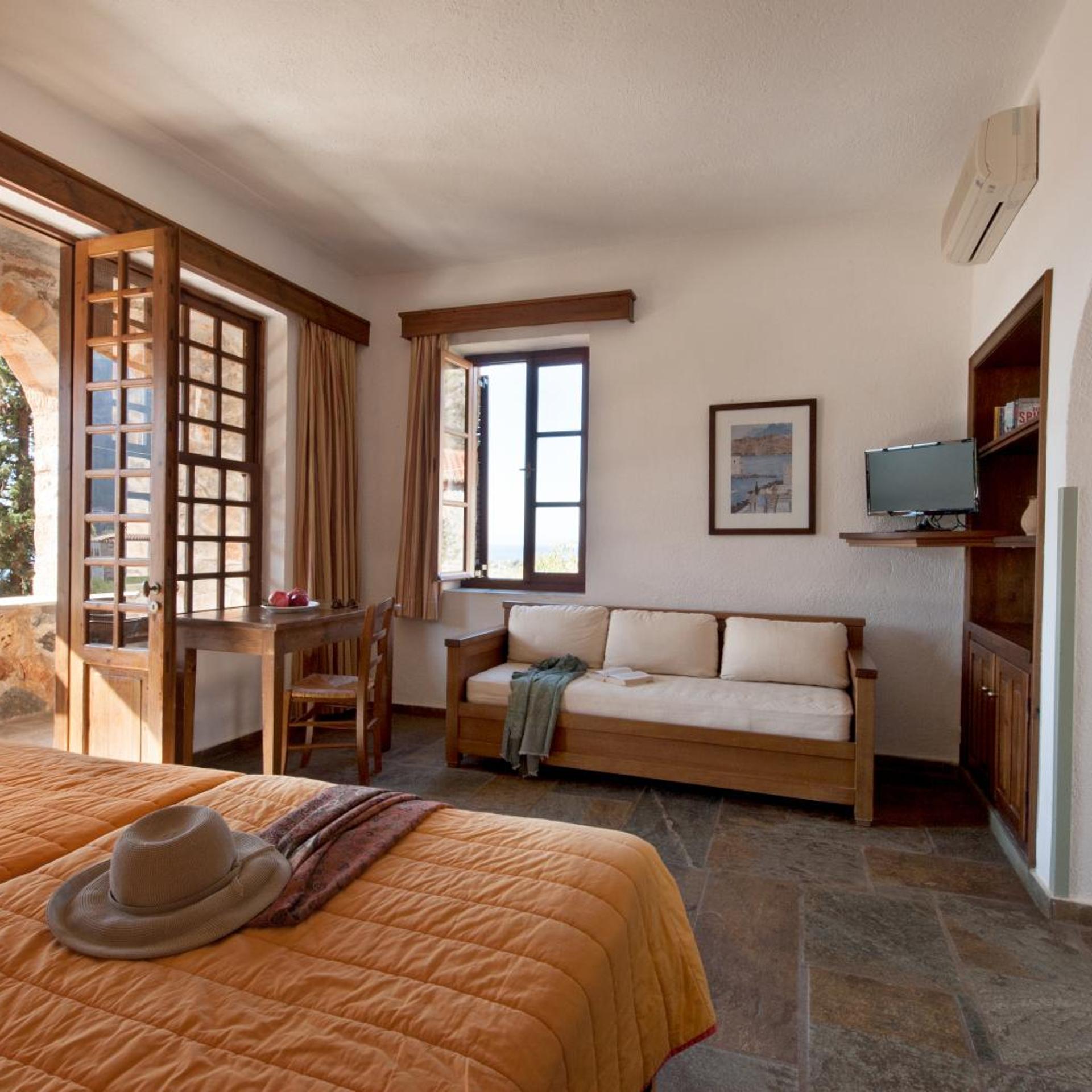 Room at Kalamitsi Hotel, West Mani
