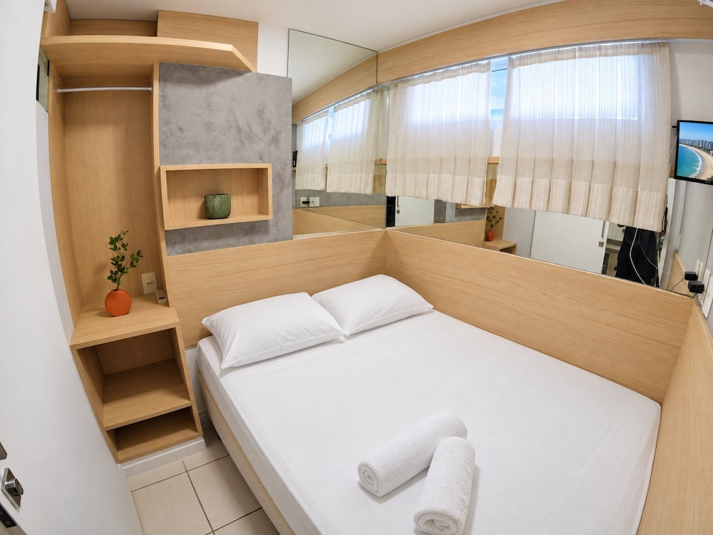 شقة بريميوم بسريرين مزدوجين مع أريكة، Apartamento Na Praia Iracema 100M Do Mar 7/10