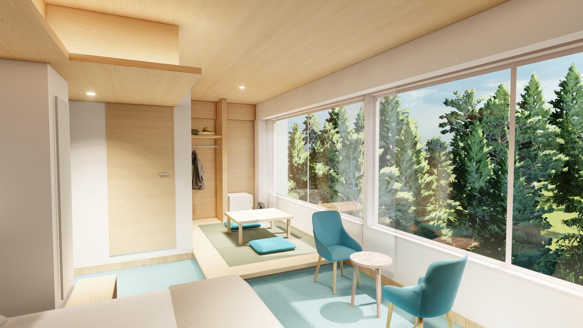 Renovated, Deluxe, Twin Beds, Forest Side, Bathtub