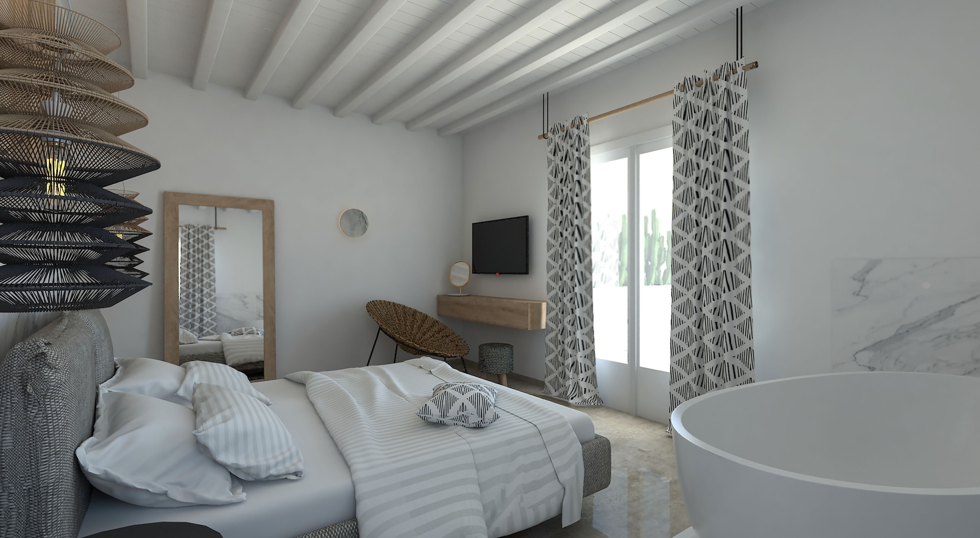 JUNIOR SUITE, DOUBLE BED, SEA VIEW, BATHTUB